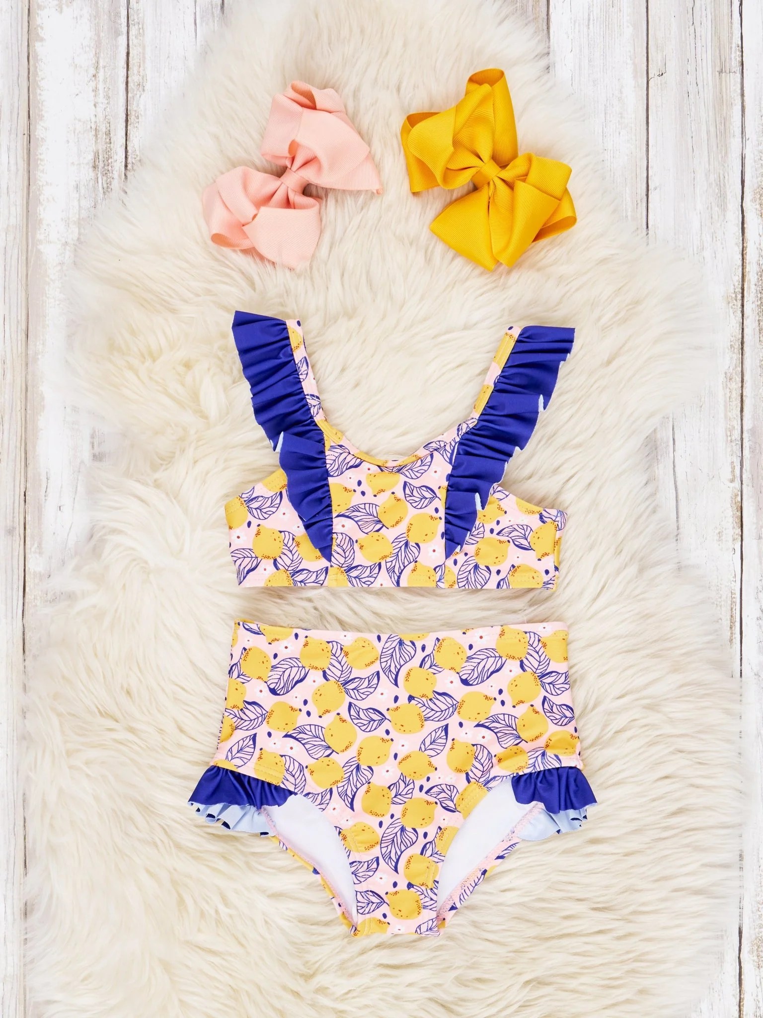 Lemons Ruffle Swimsuit