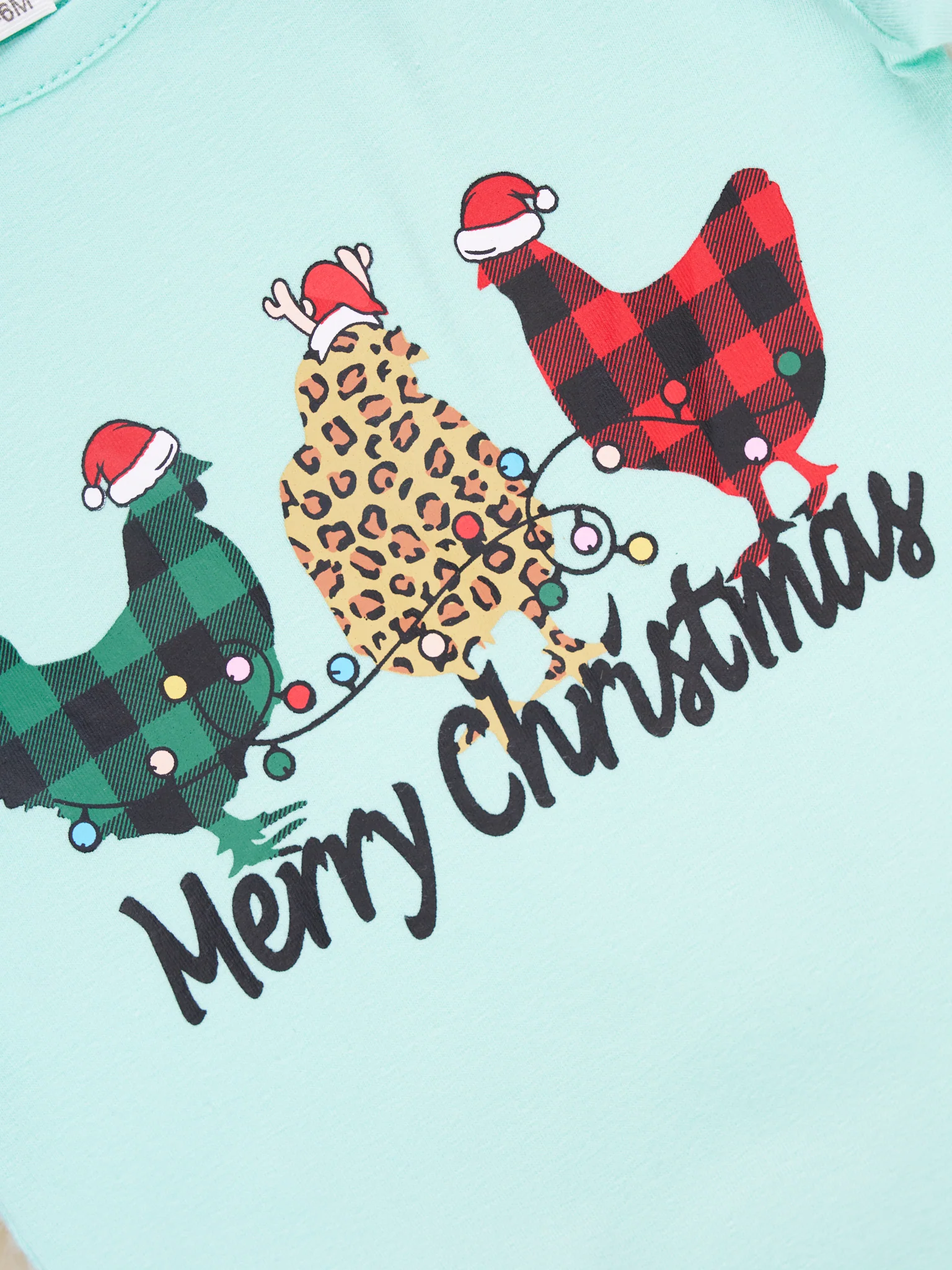 Leopard Chicken Christmas Ruffle Romper - Image 2