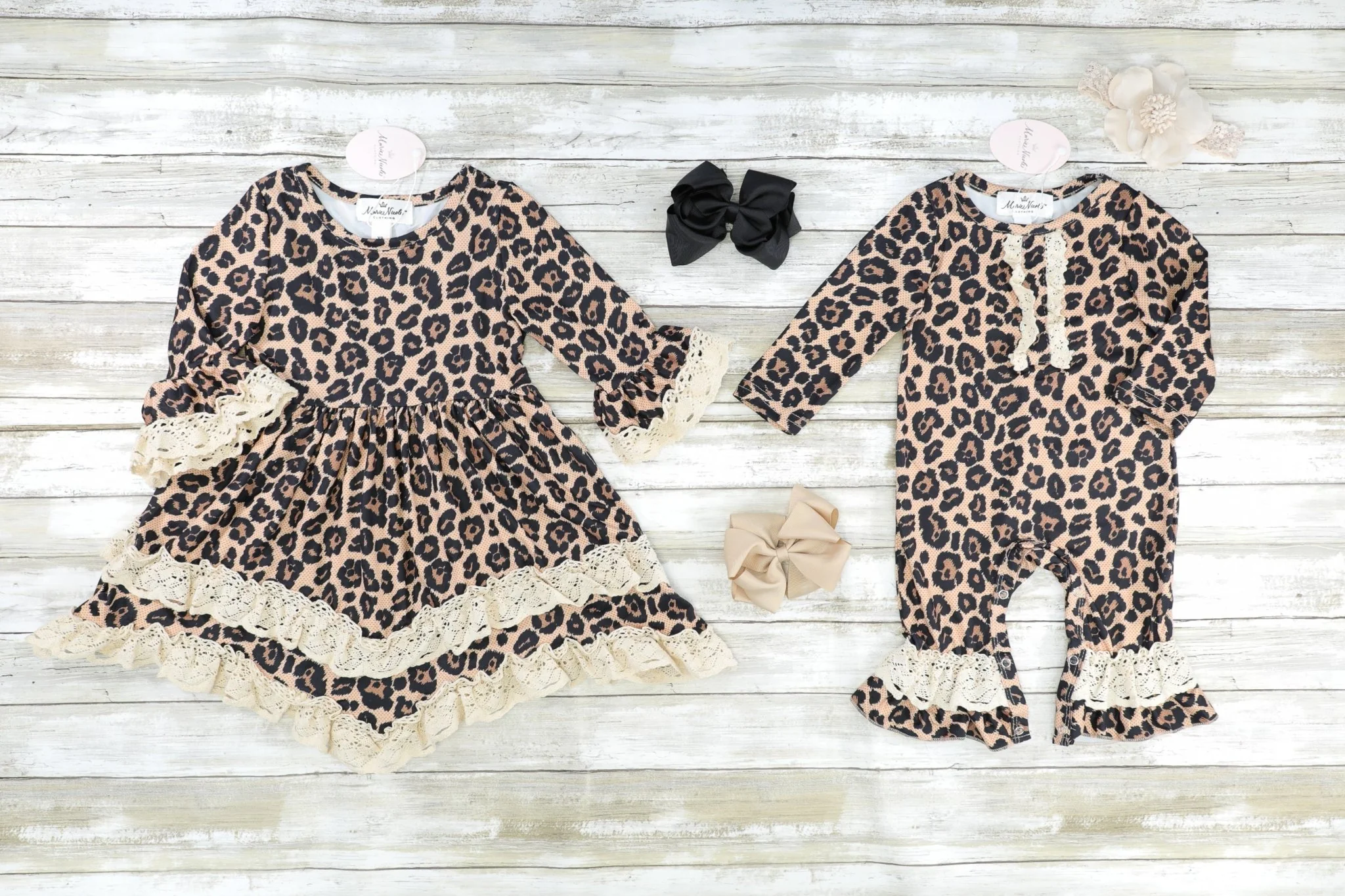 Leopard Crochet Lace Ruffle Romper - Image 2