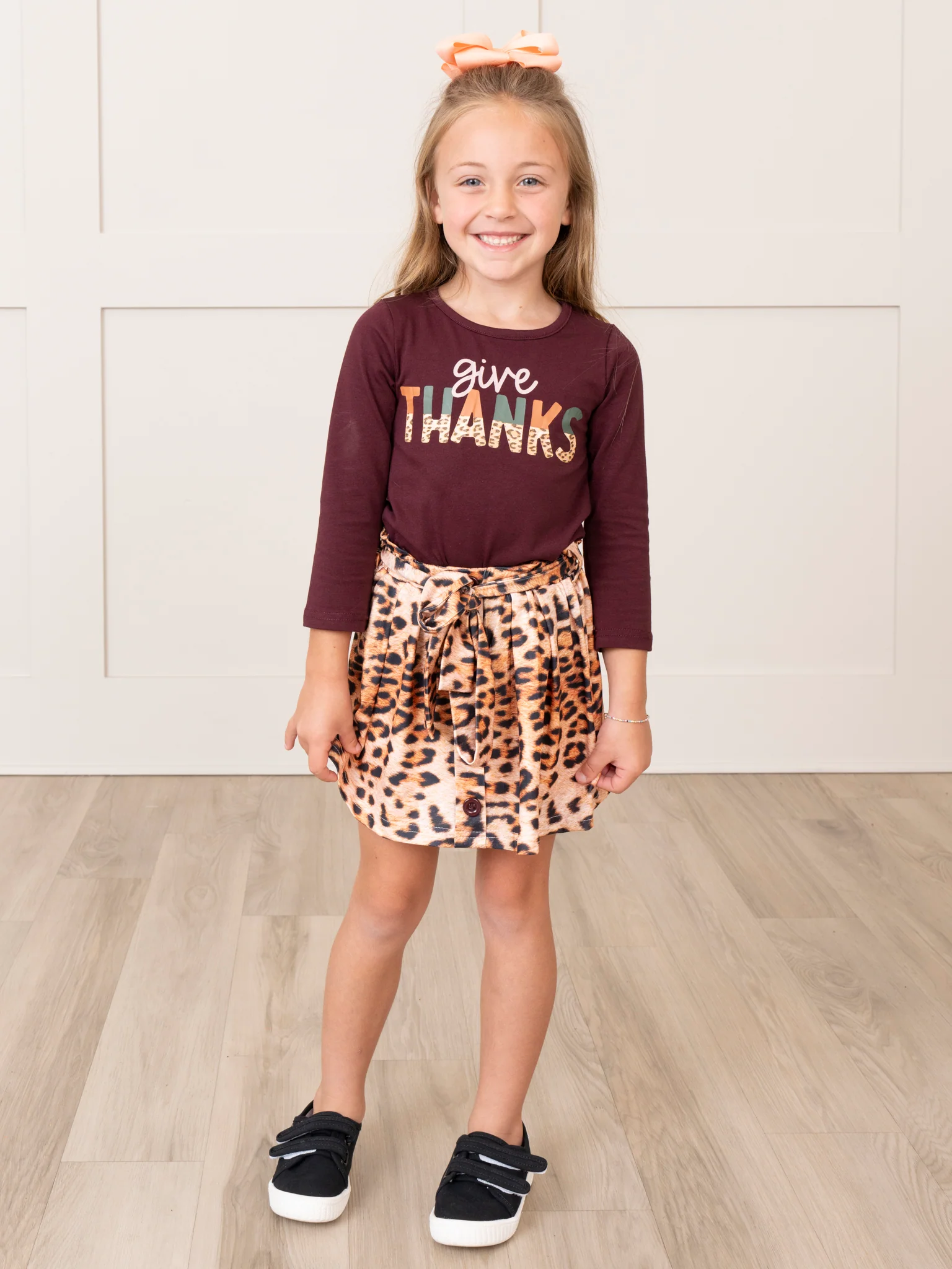 Leopard "Give Thanks" Outfit w/ Skirt - Image 4