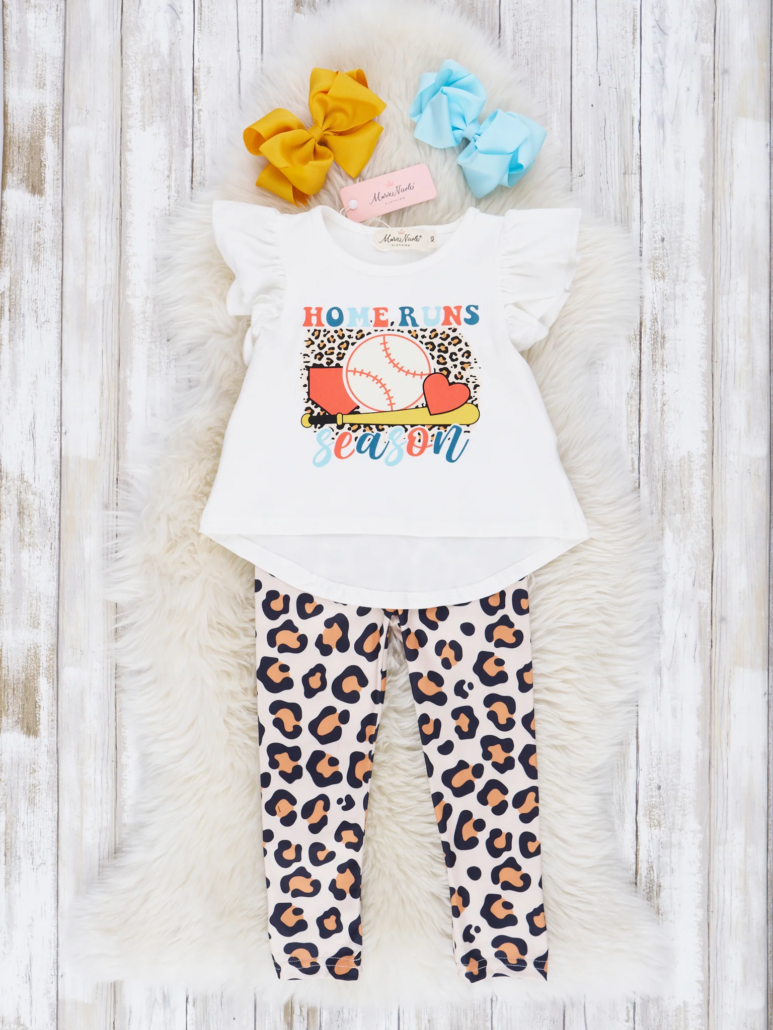 Leopard "Home Runs" Ruffle Outfit