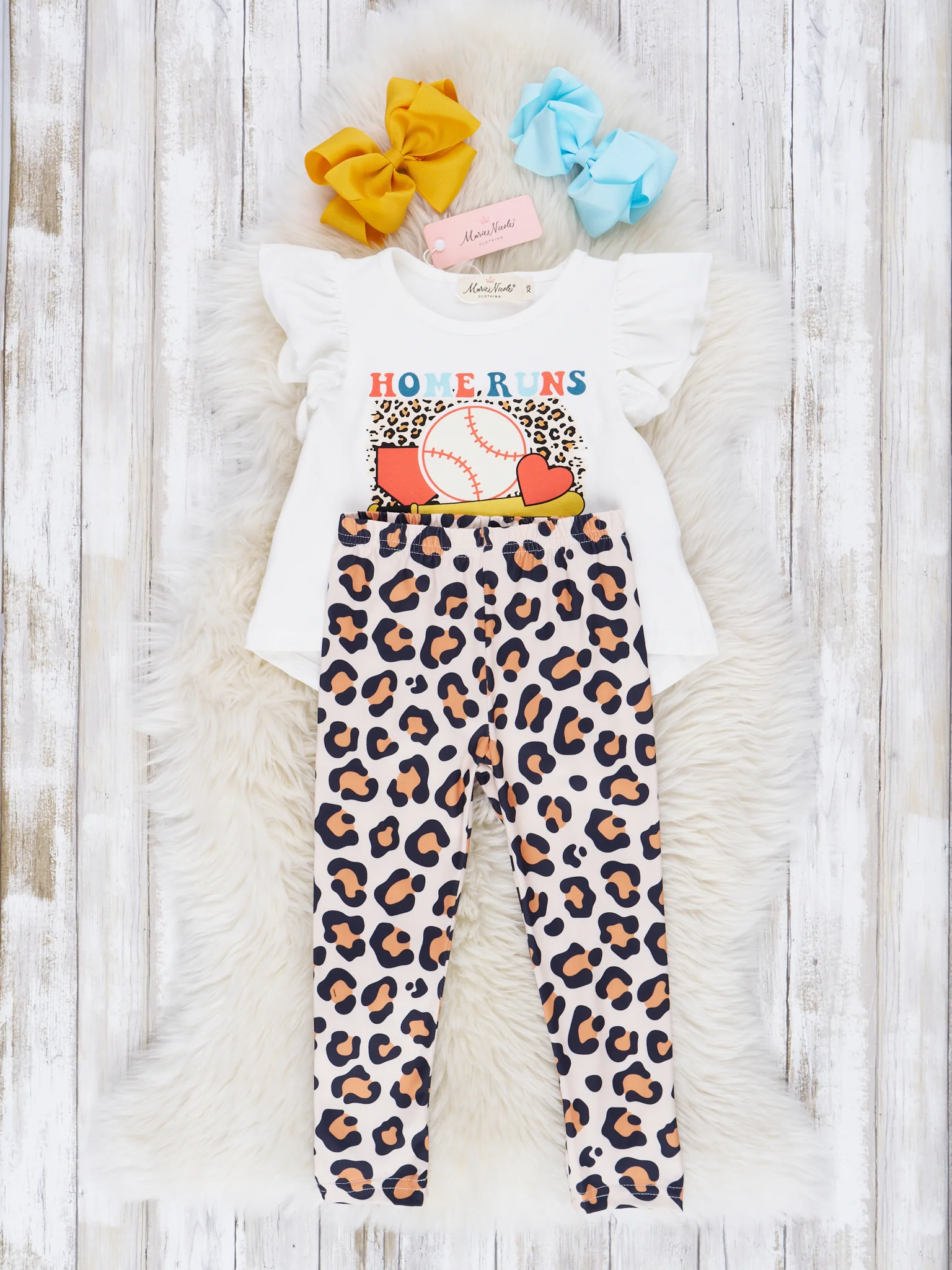 Leopard "Home Runs" Ruffle Outfit - Image 2