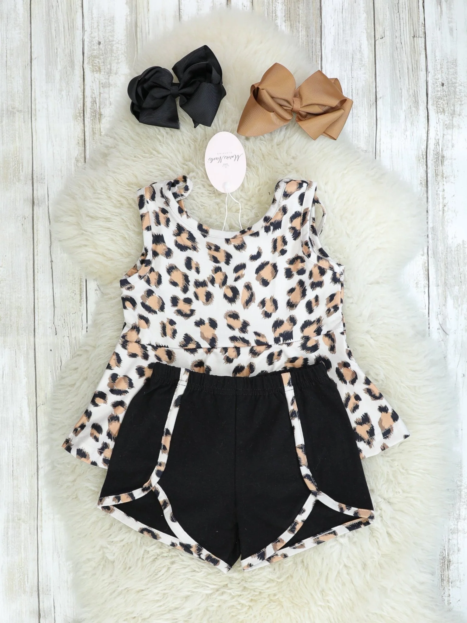 Leopard Peplum Tank & Shorts Outfit - Image 2