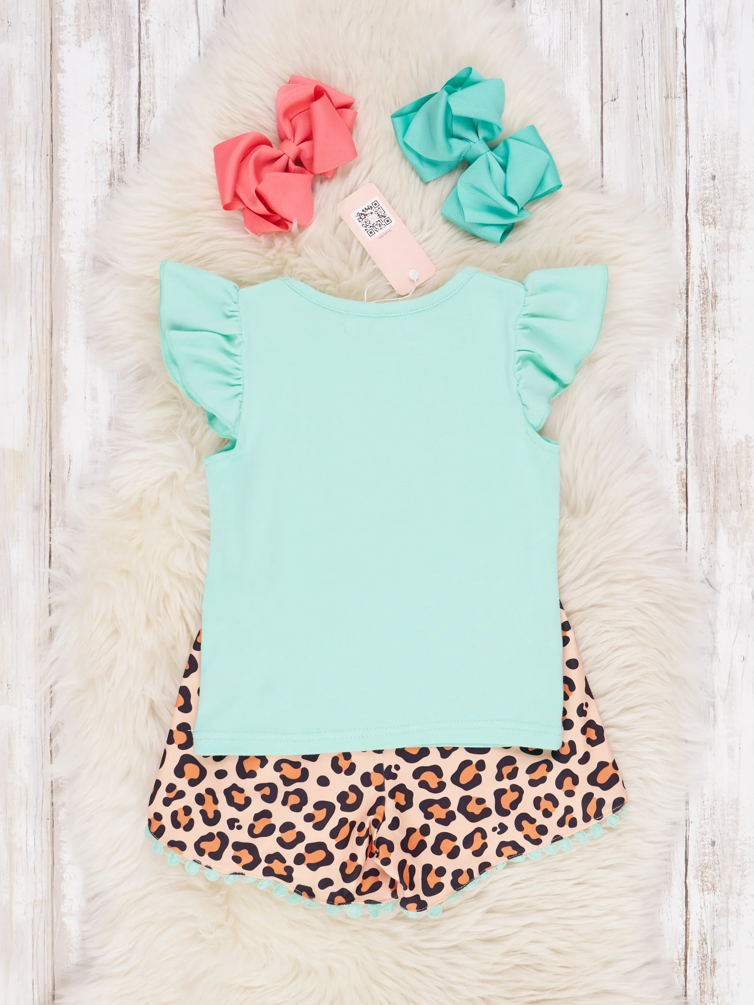 Leopard Polka Dot "LOVE" Apple Ruffle Outfit - Image 3