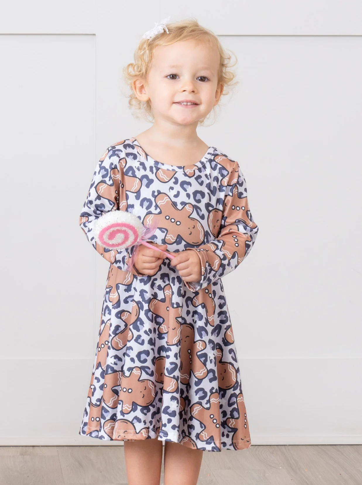 Leopard Print Gingerbread Cookies Swing Dress