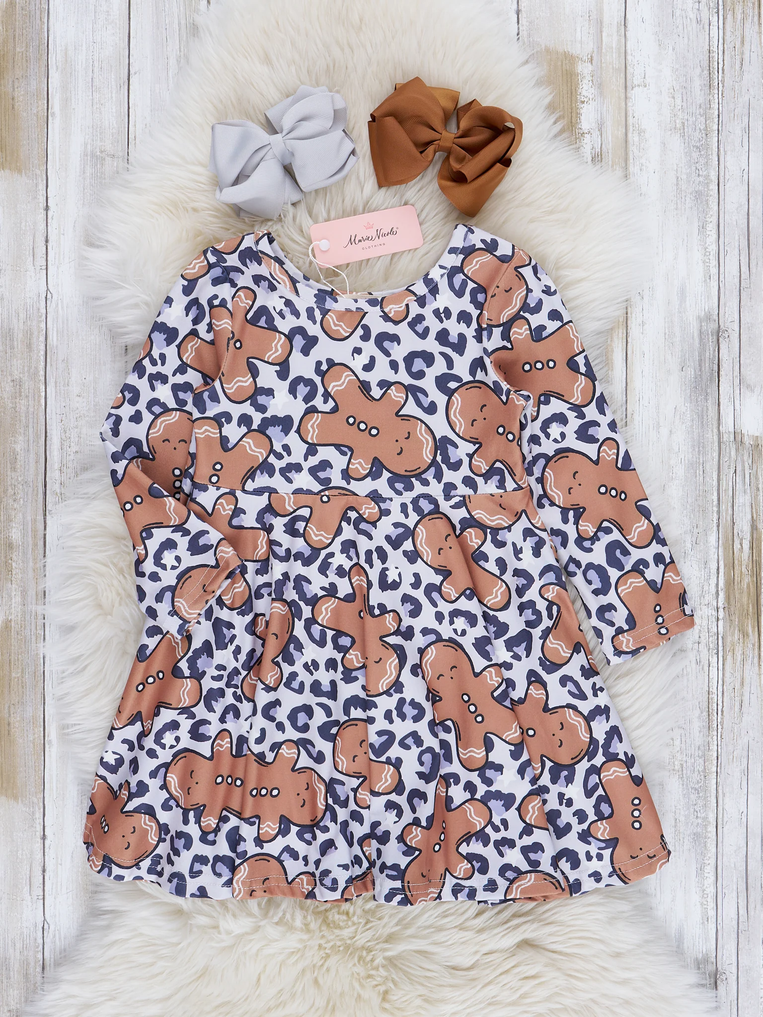 Leopard Print Gingerbread Cookies Swing Dress - Image 2