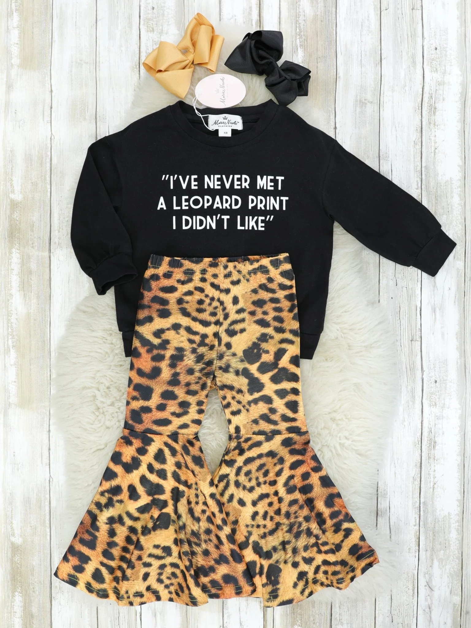 "Leopard Print I Didn't Like" Top & Bell Bottoms Outfit - Image 4