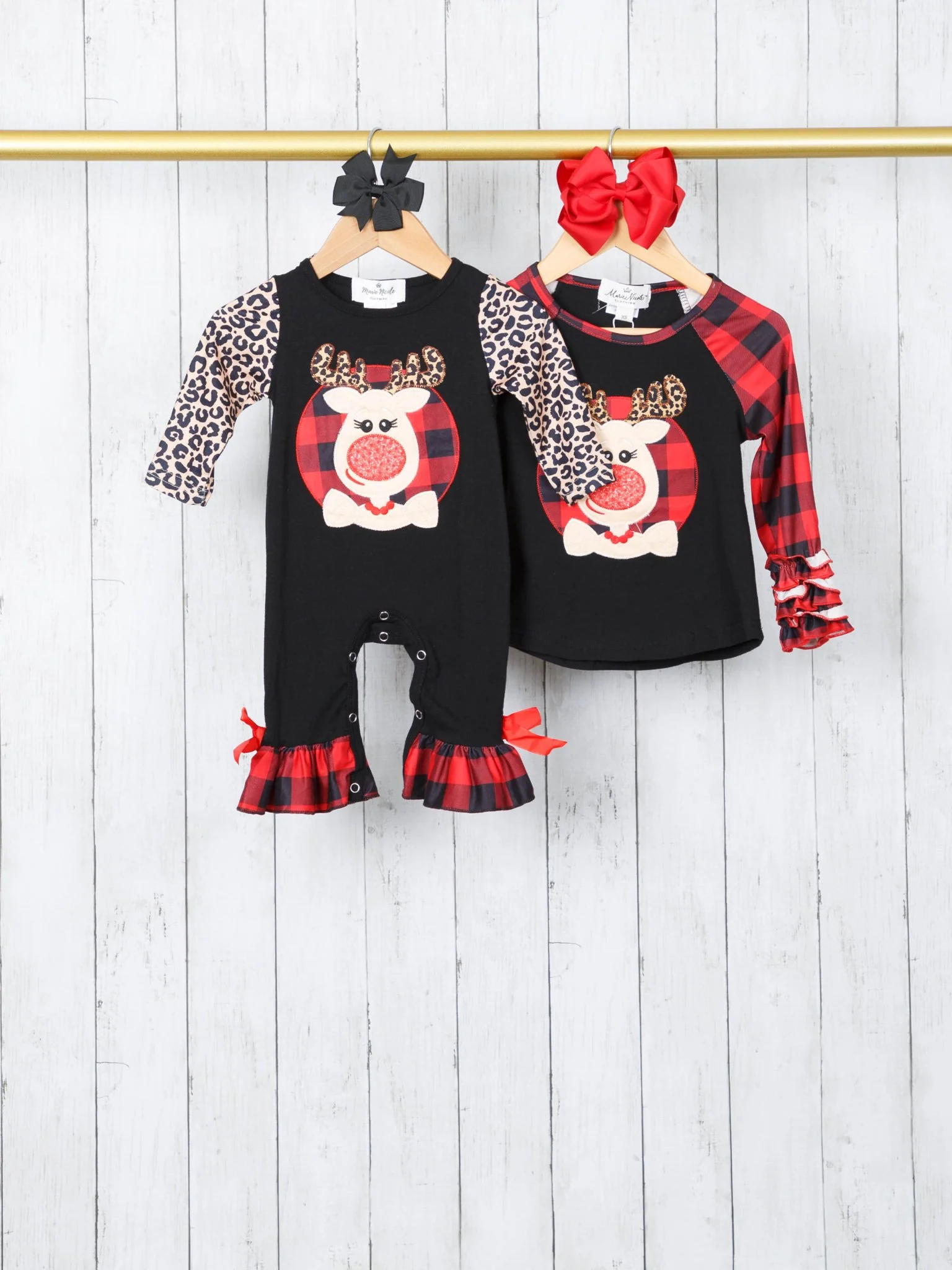 Leopard Reindeer Ruffle Raglan Shirt - Image 3
