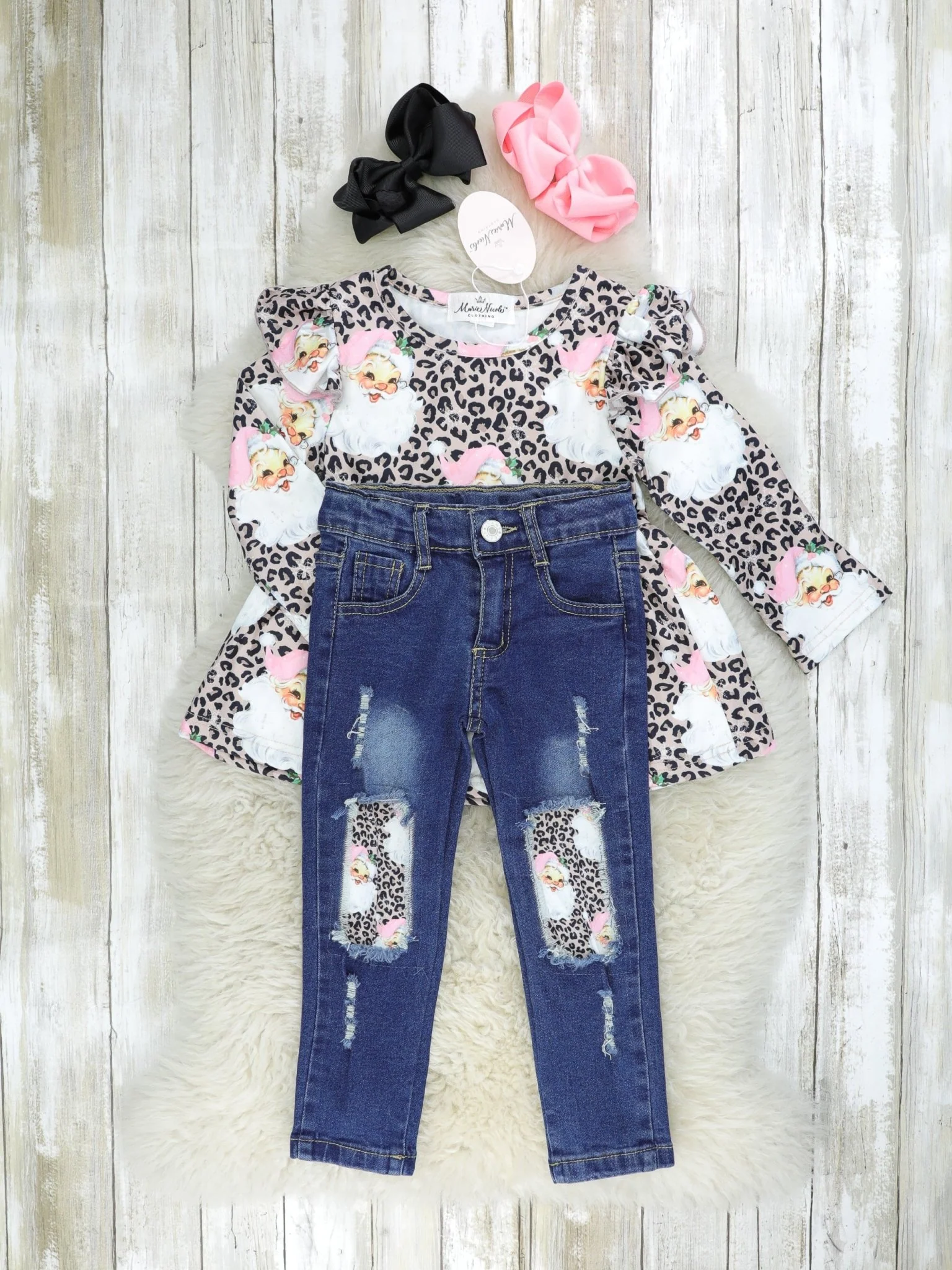 Leopard Santa Denim Outfit - Image 2