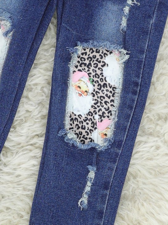 Leopard Santa Denim Outfit - Image 3