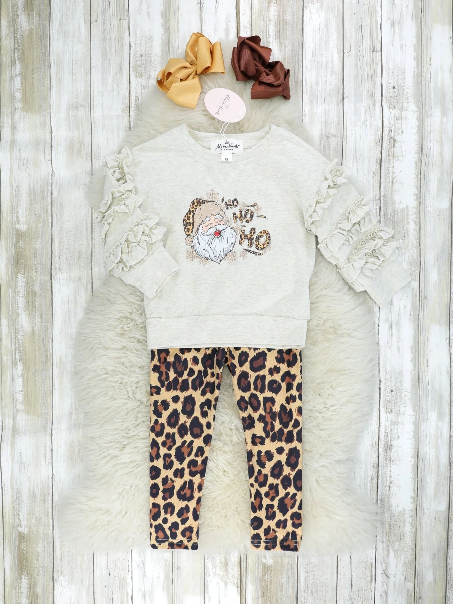 Leopard Santa Ruffle Outfit