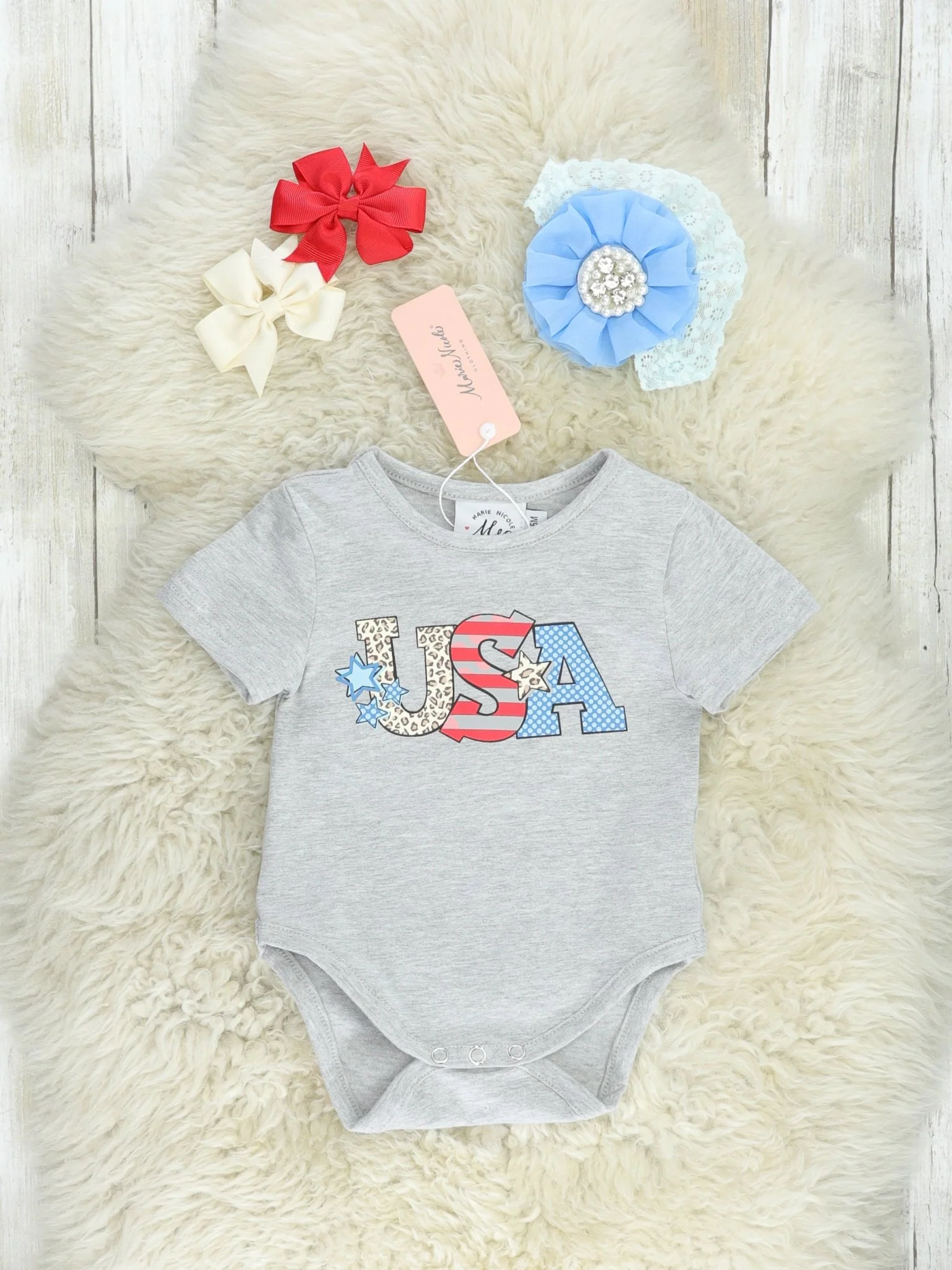 Leopard USA Bubble Romper