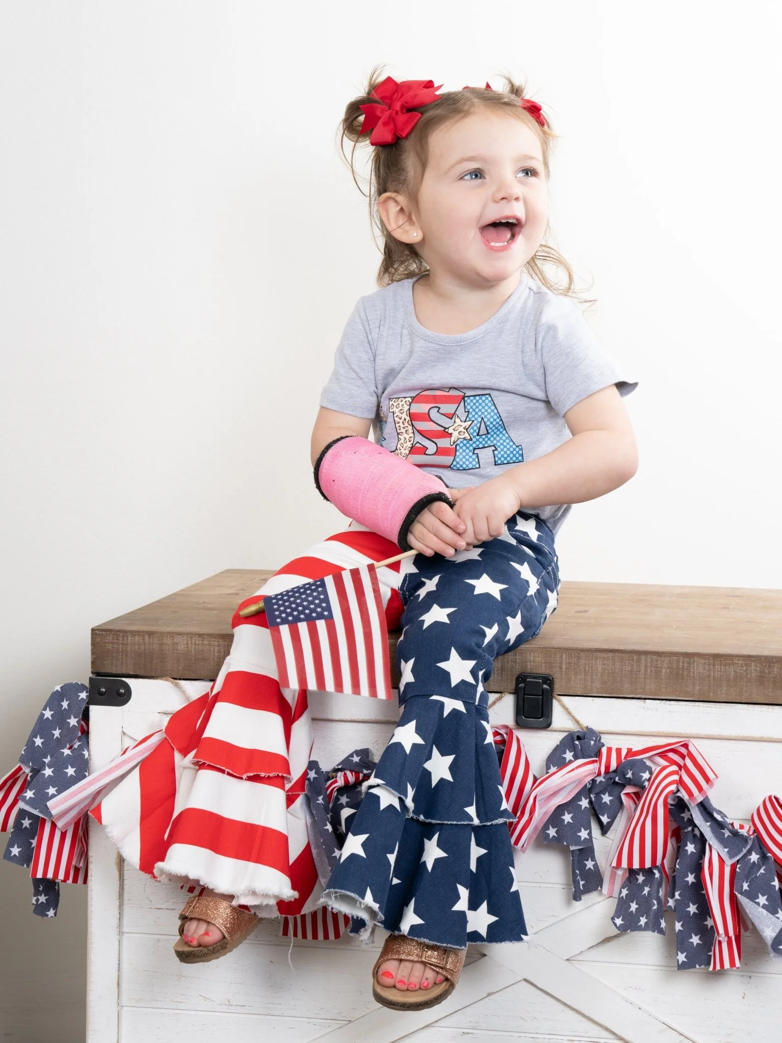 Leopard USA Bubble Romper - Image 4