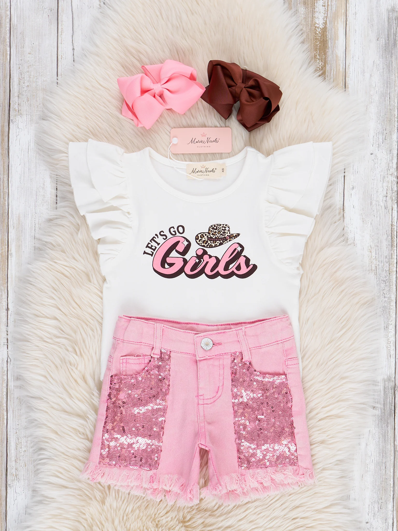 Let's Go Girls Sequin Denim Outfit - Image 2