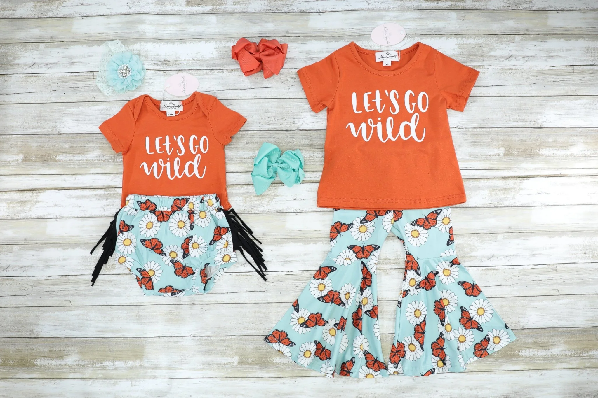 "Let's Go Wild" Top & Butterfly Bell Bottoms Outfit - Image 2