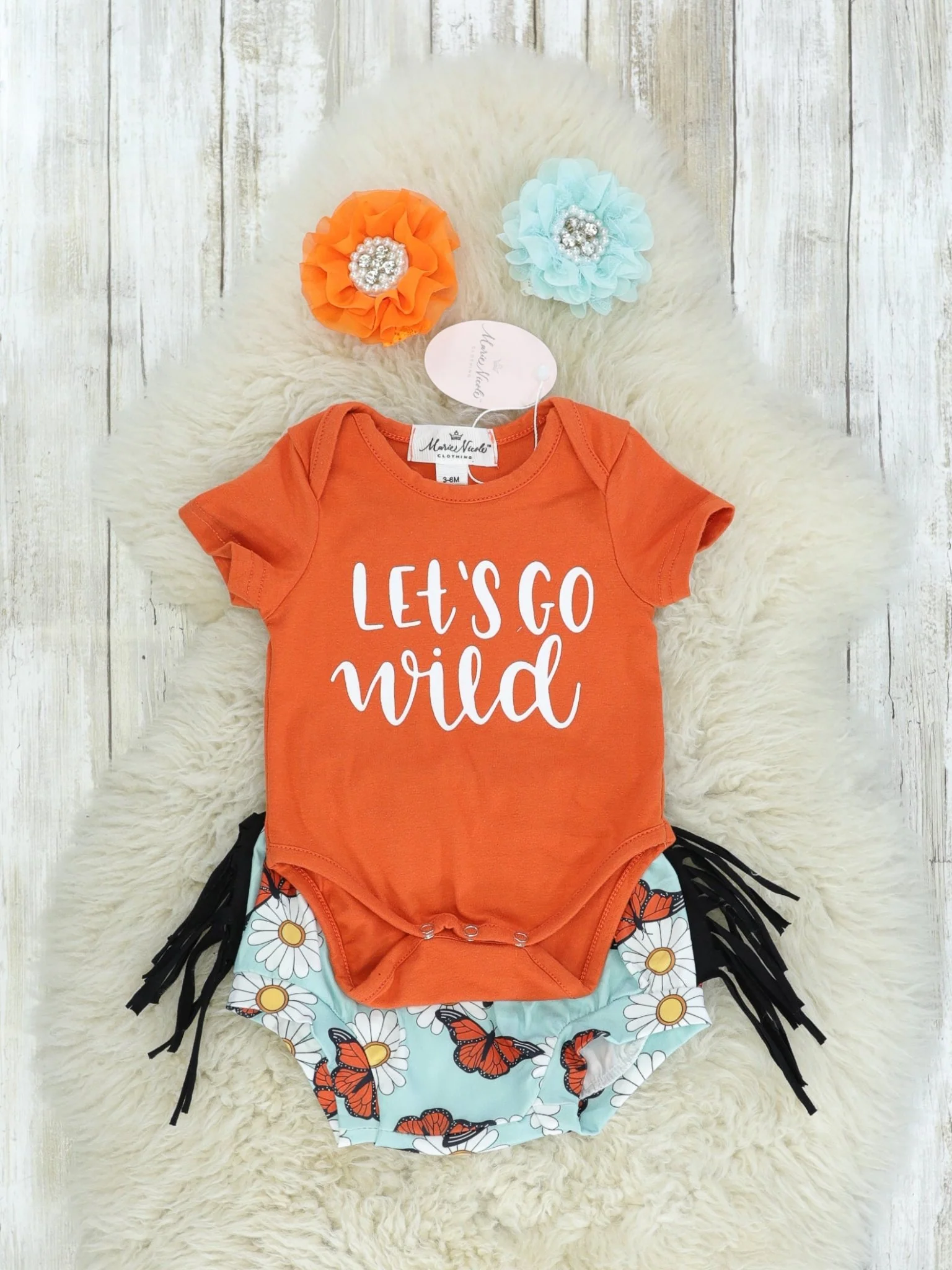 "Let's Go Wild" Top & Butterfly Fringe Bloomers Set - Image 2