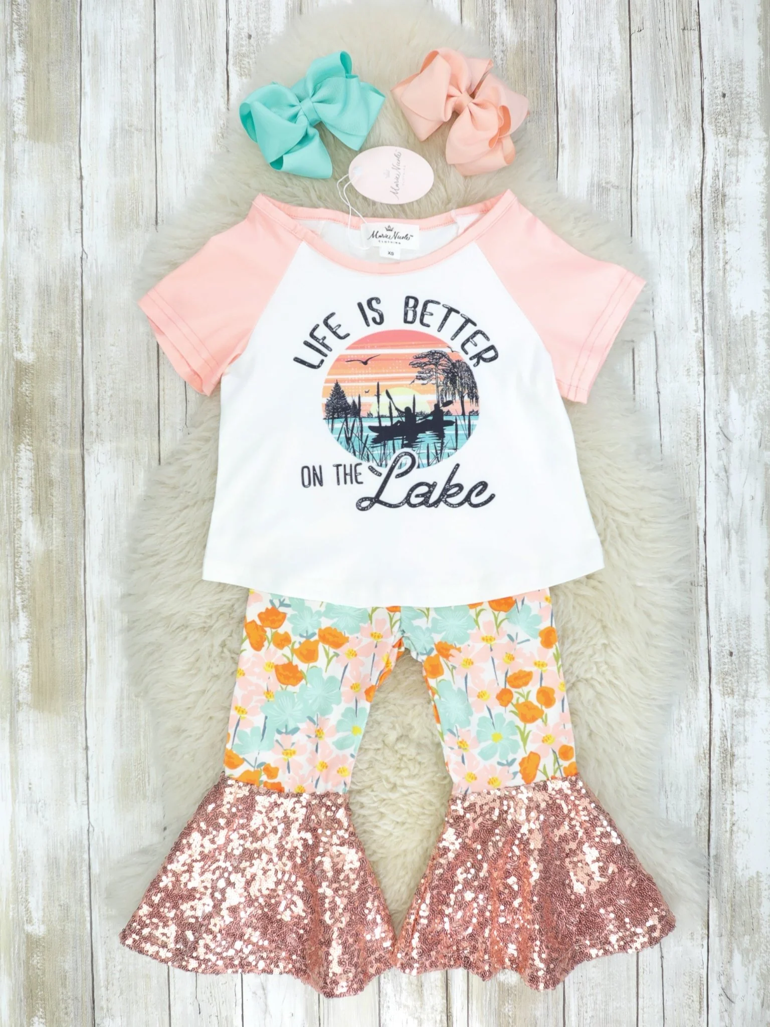 Life Is Better On The Lake Sequin Bells Outfit