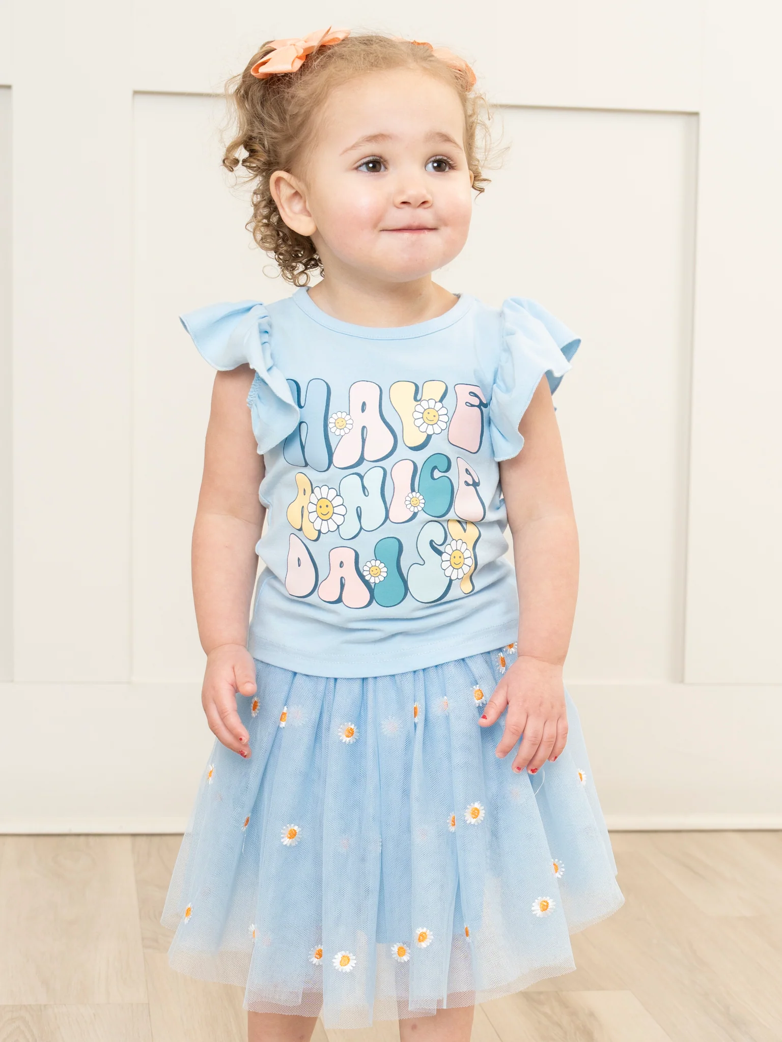 Light Blue Nice Daisy Outfit w/ Tulle Skirt - Image 2