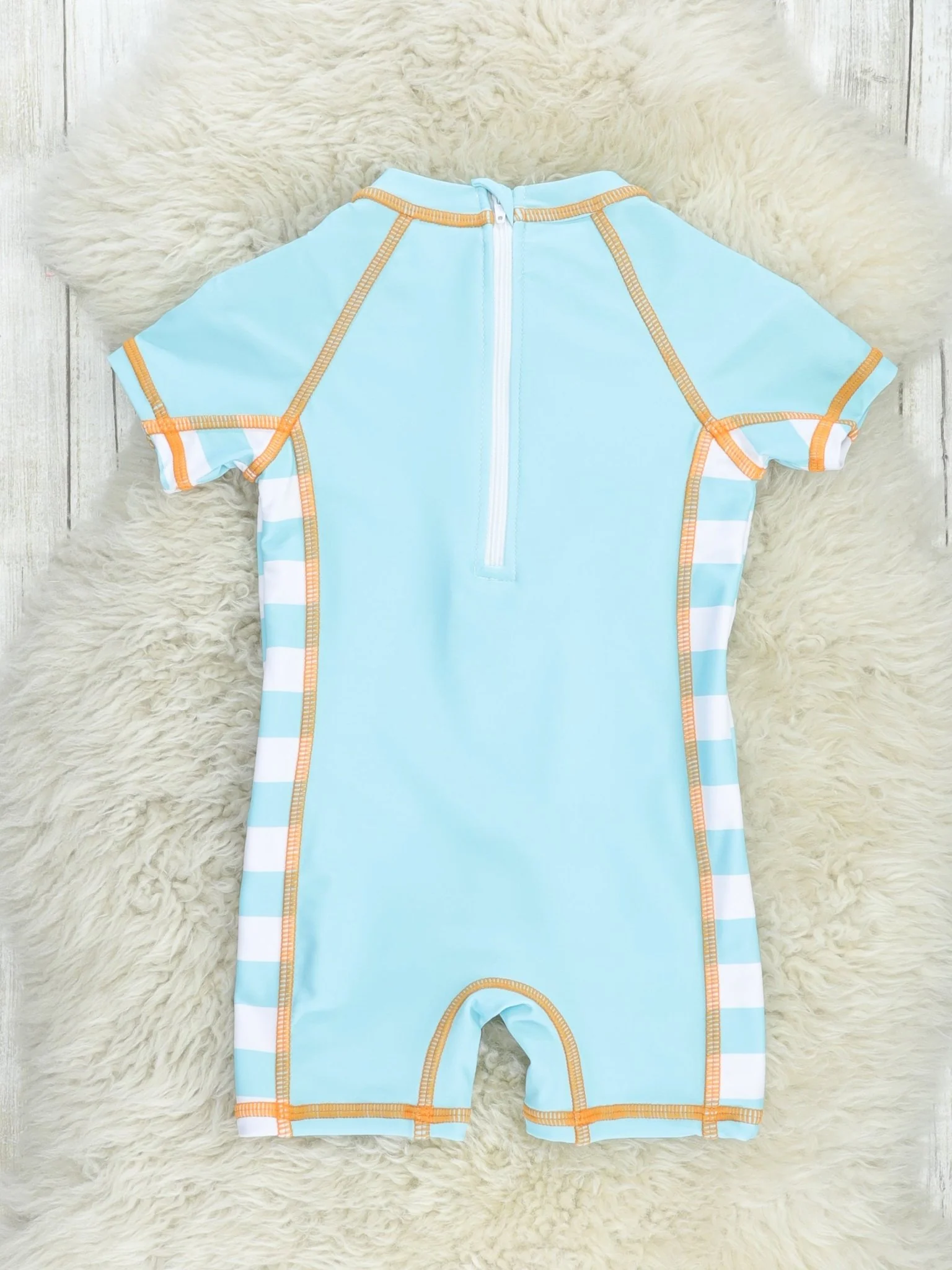 Light Blue Sailboat Rash Guard Swimsuit - Image 2
