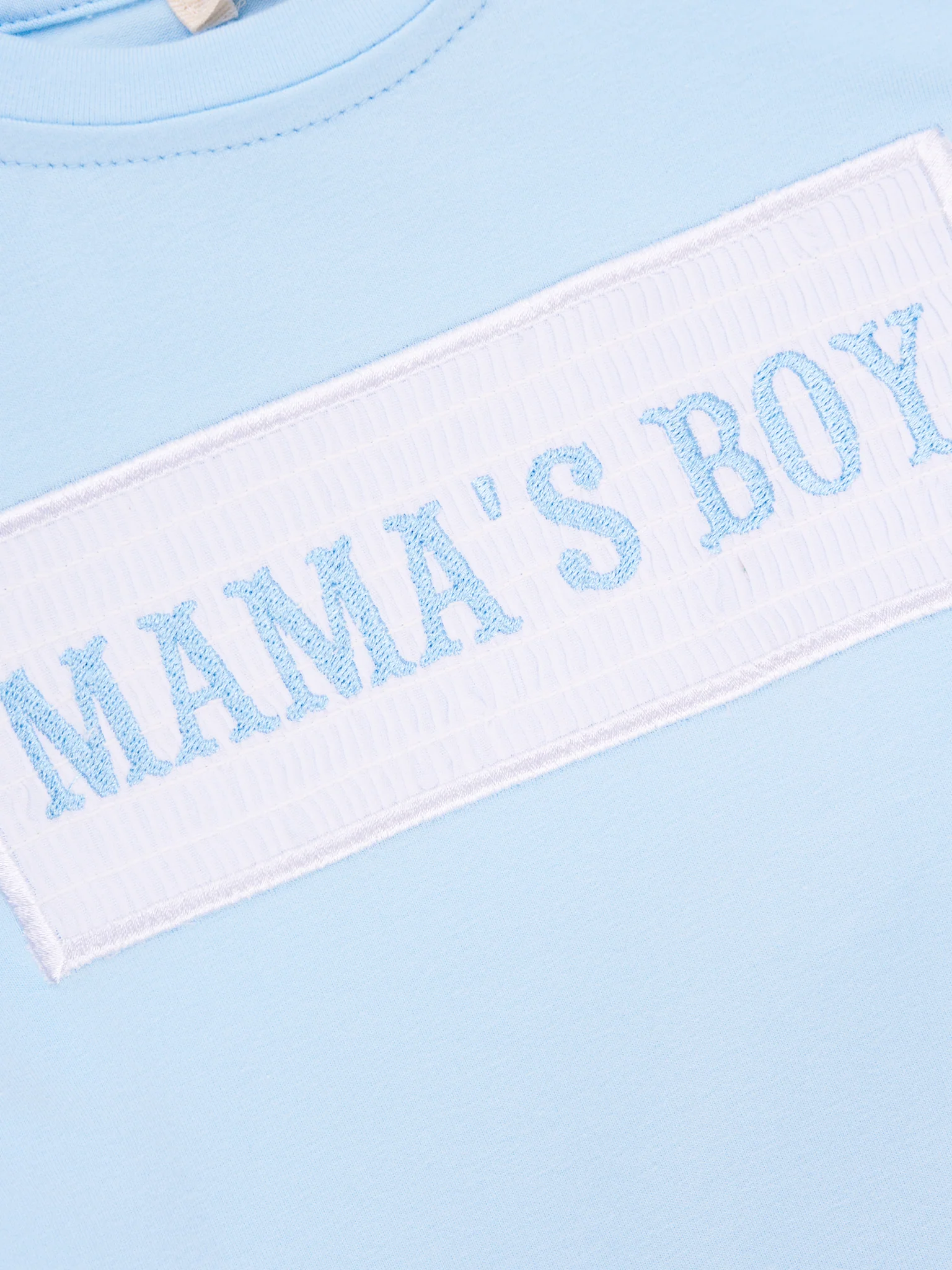 Light Blue Smocked "Mama's Boy" Shirt - Image 2