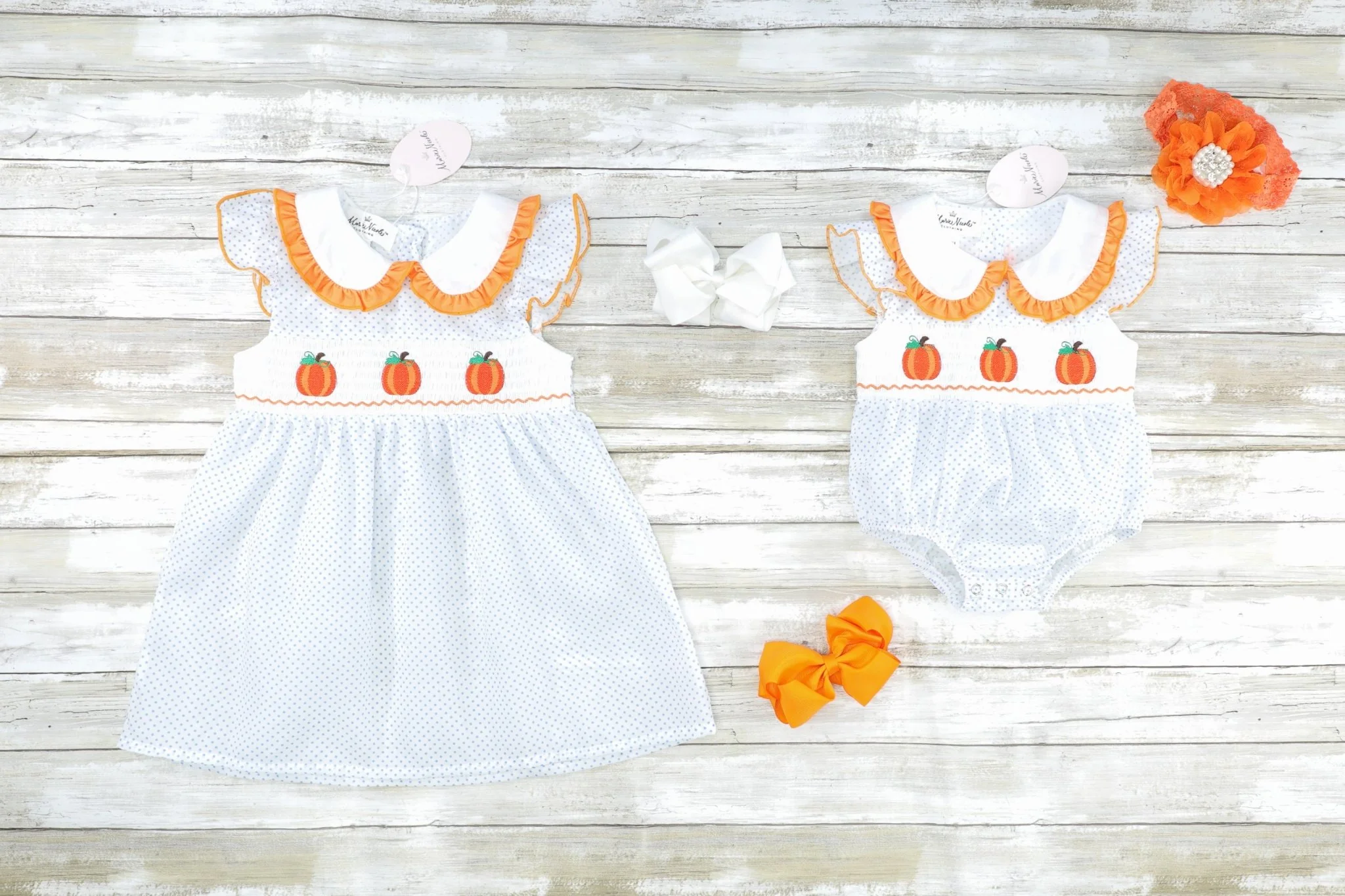 Light Blue Smocked Pumpkin Dress - Image 2