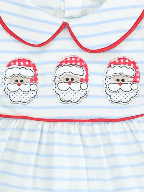 Light Blue Striped Santa Vintage Dress - Image 2