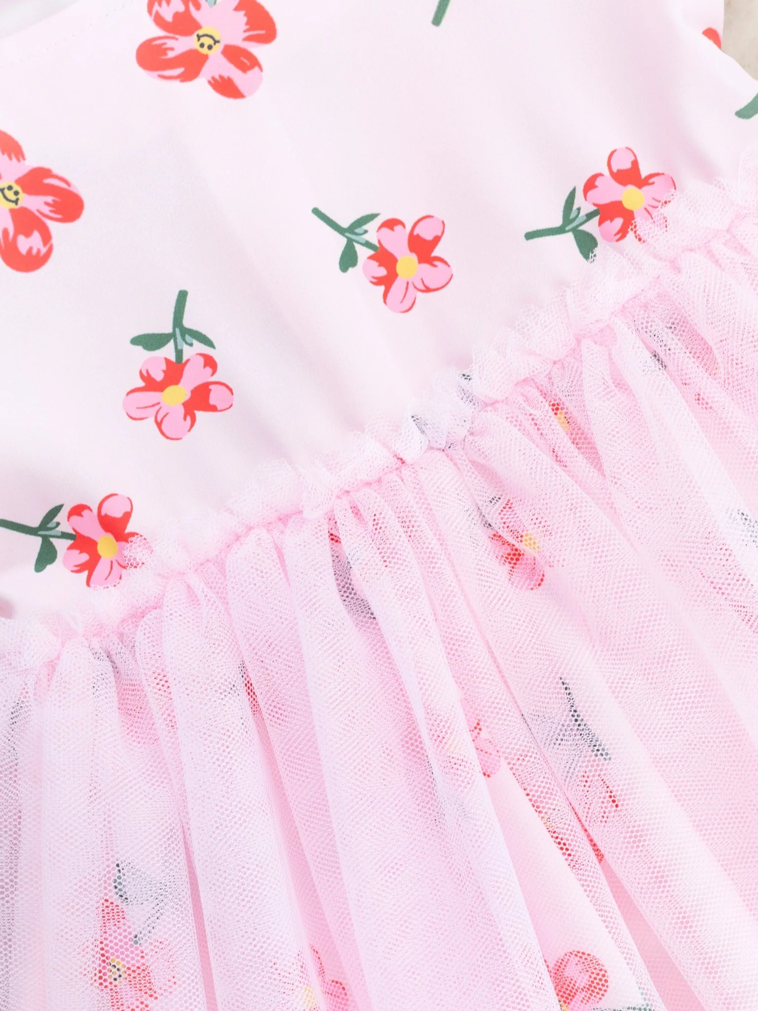 Light Pink Floral Tulle Dress - Image 2