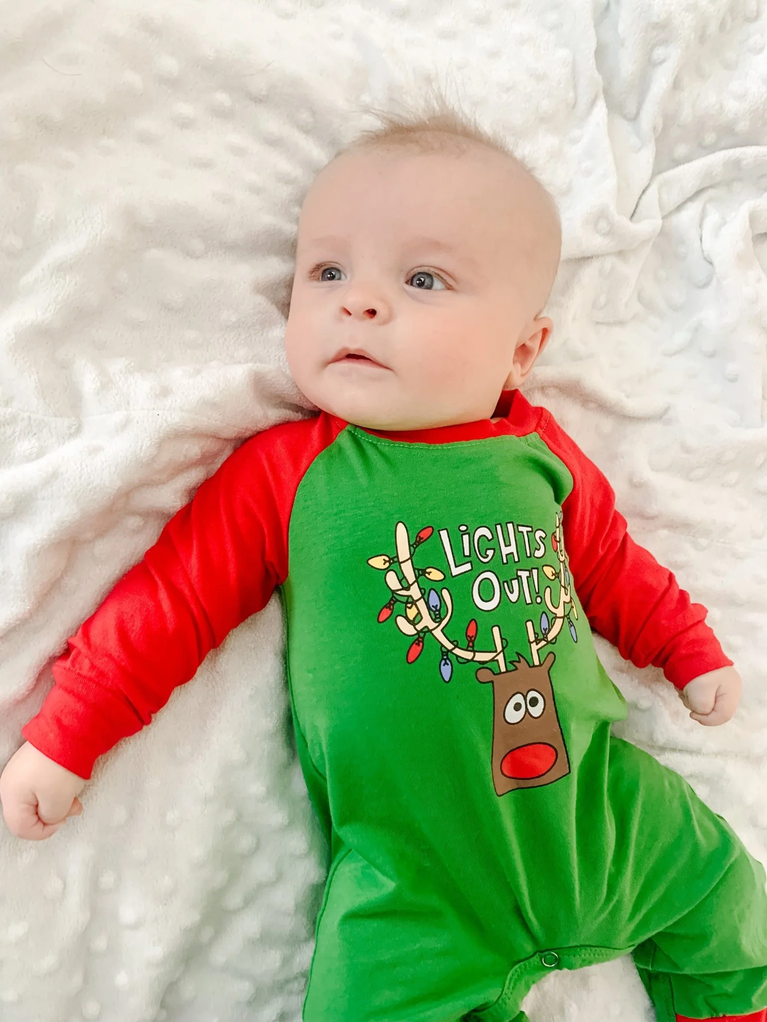 "Lights Out" Reindeer Raglan Romper - Image 3