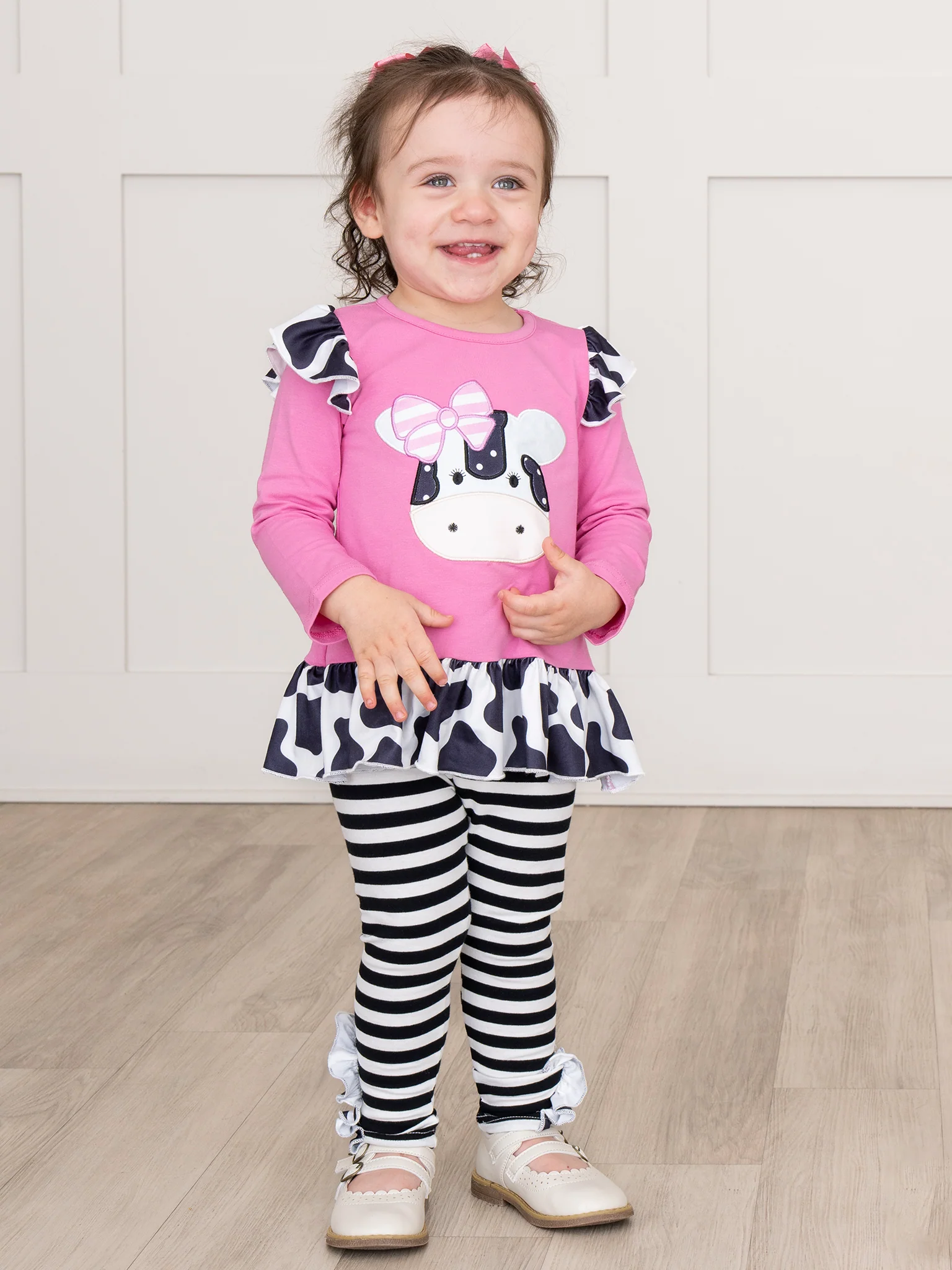 Lil’ Moo Ruffle Embroidered Cow Outfit - Image 7
