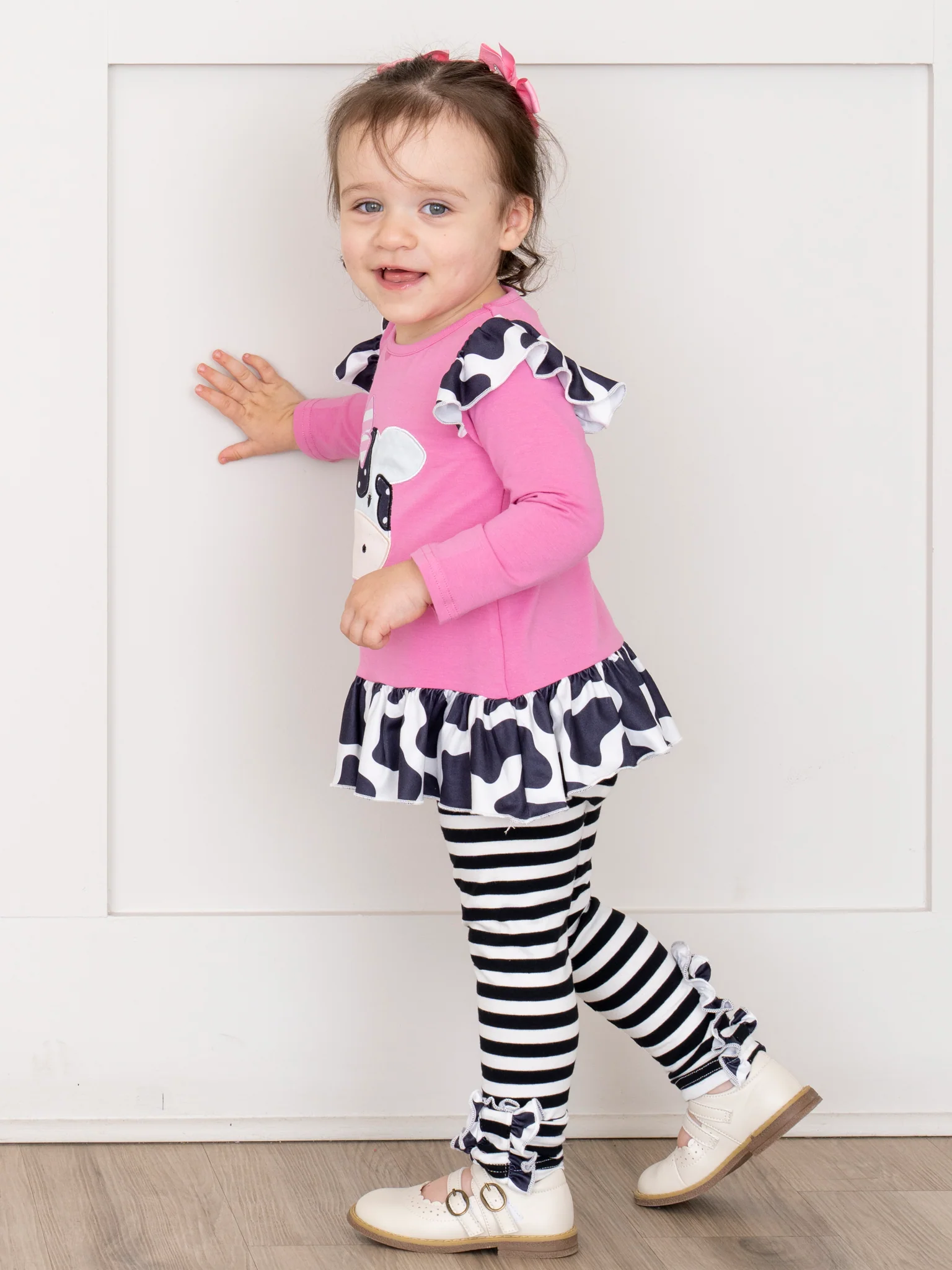 Lil’ Moo Ruffle Embroidered Cow Outfit - Image 8