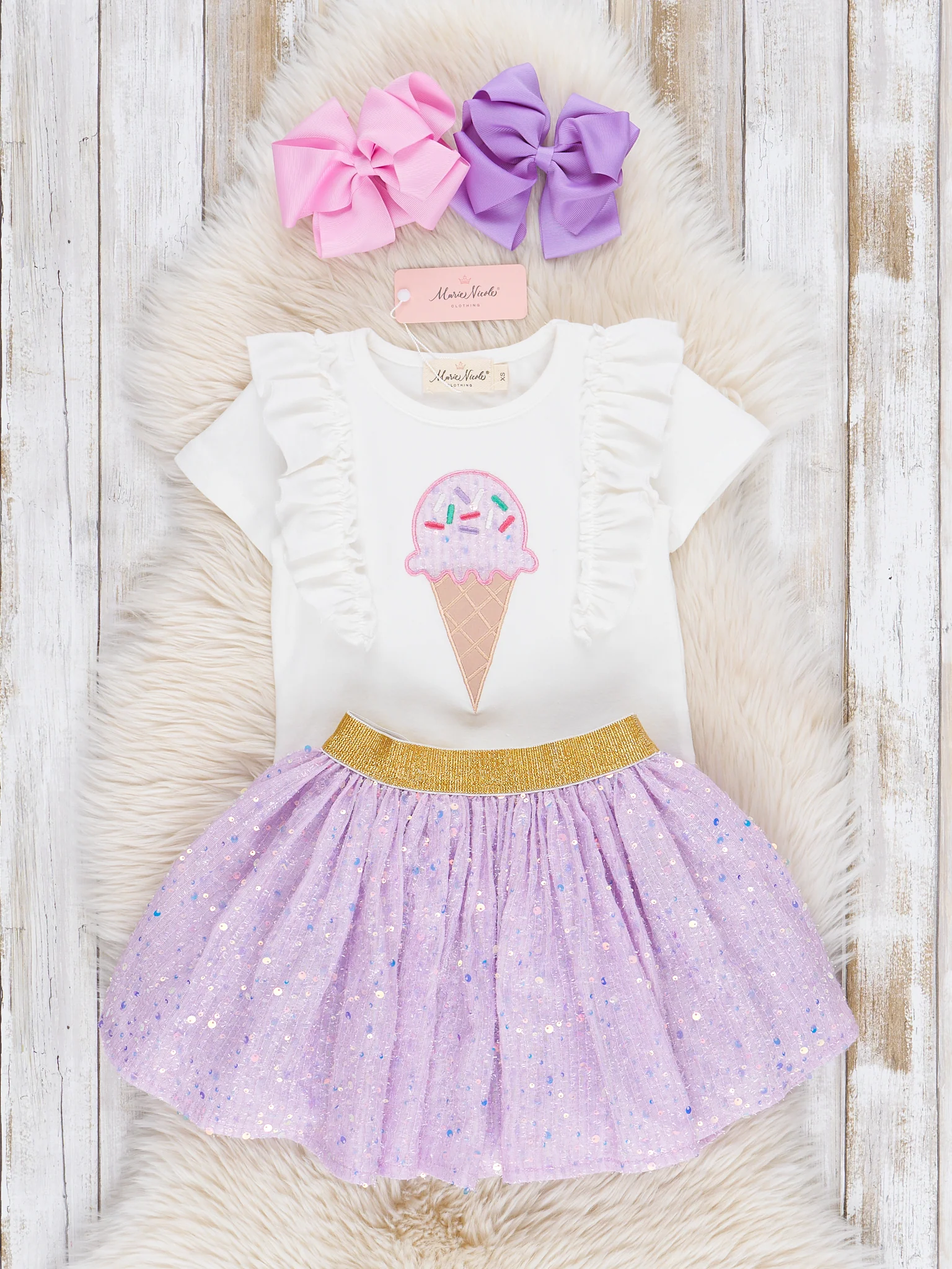 Lilac Ice Cream Cone Outfit w/ Skirt - Image 2