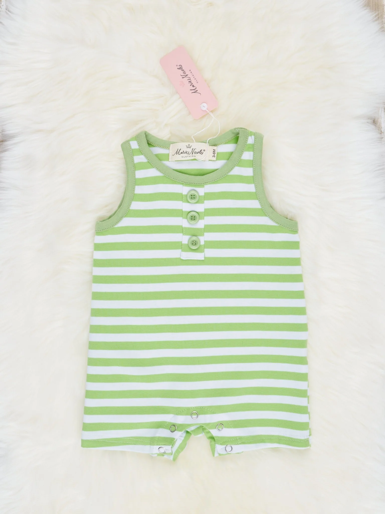 Lime Striped Romper