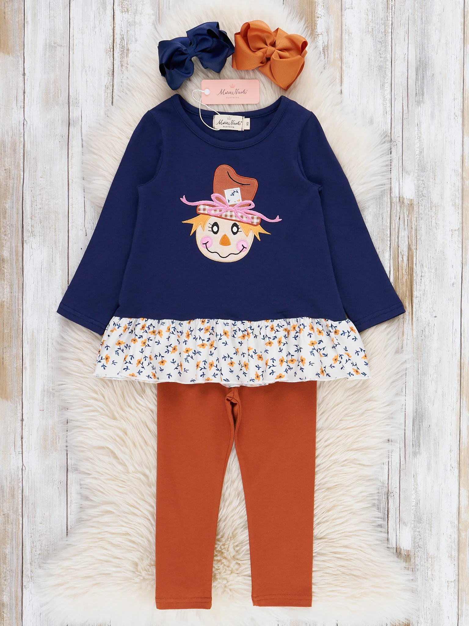 Little Crow Keeper Embroidered Ruffle Outfit