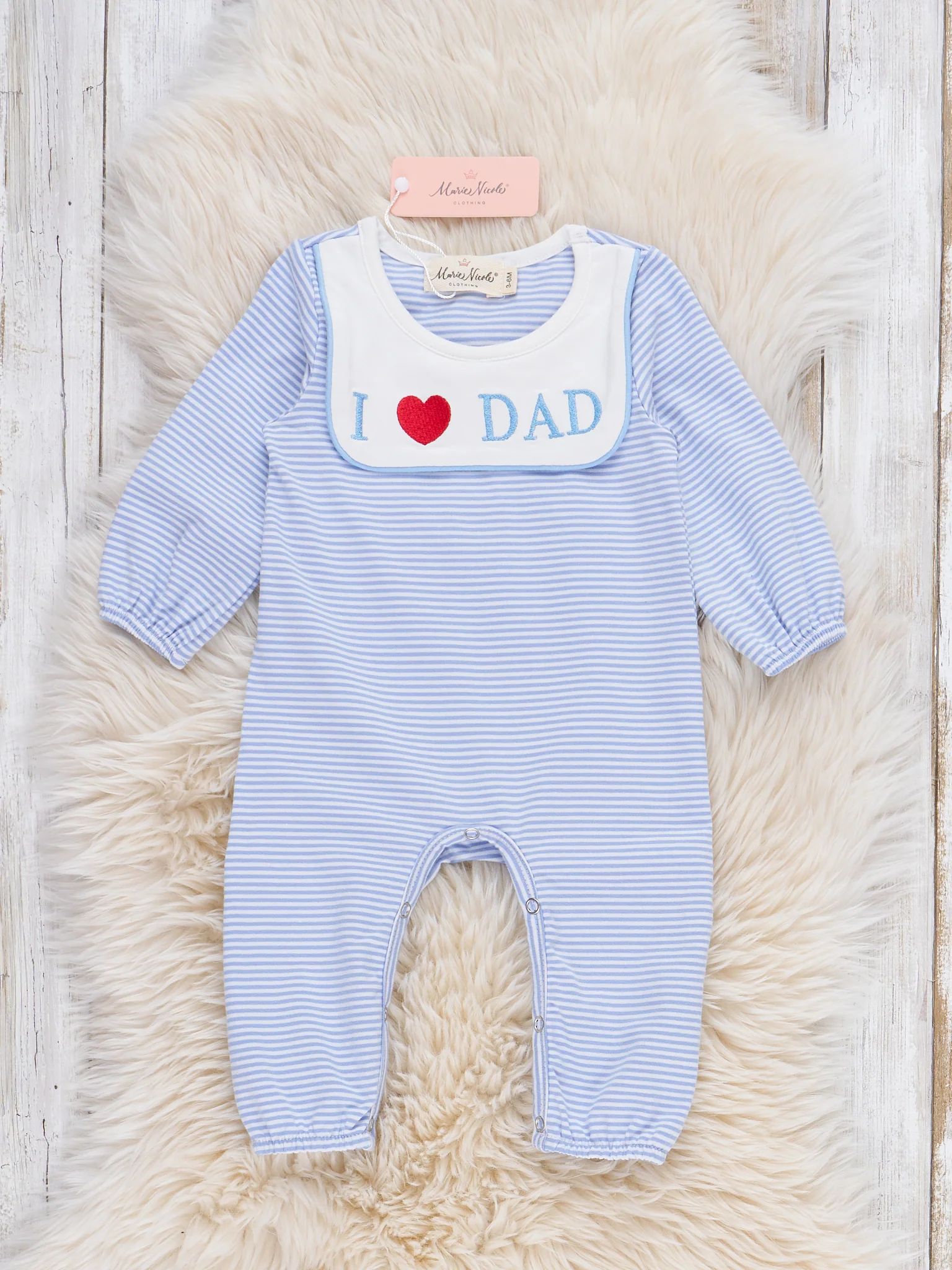 Little Love for Dad Embroidered Romper - Image 2