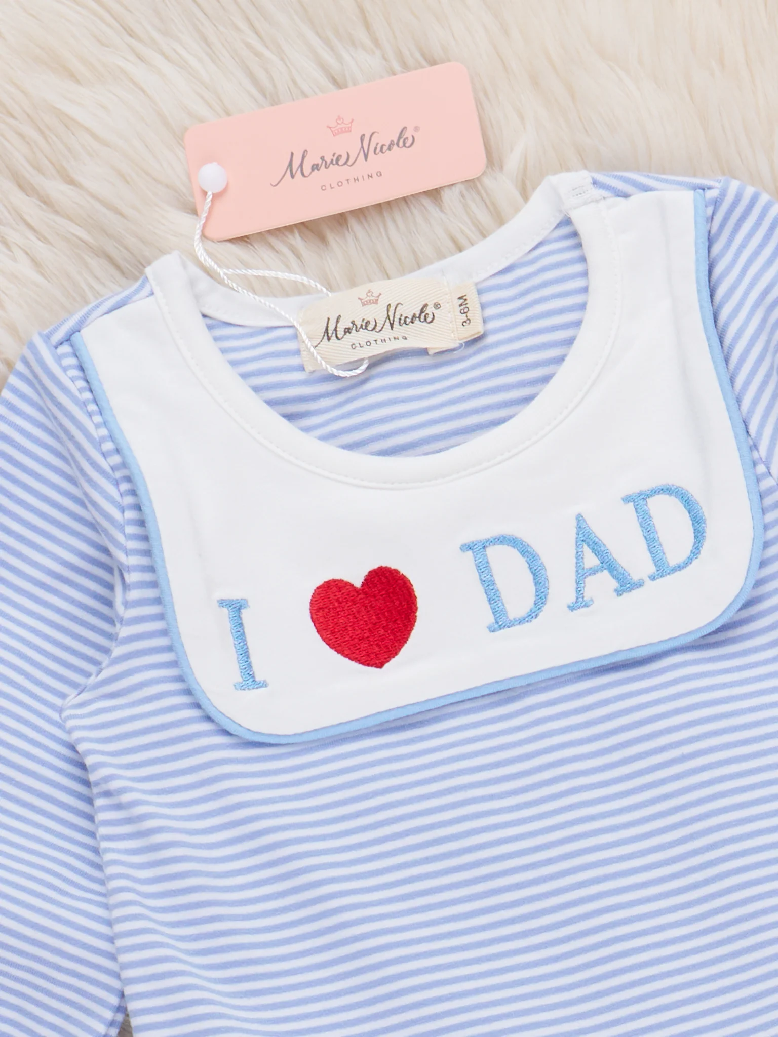 Little Love for Dad Embroidered Romper - Image 3
