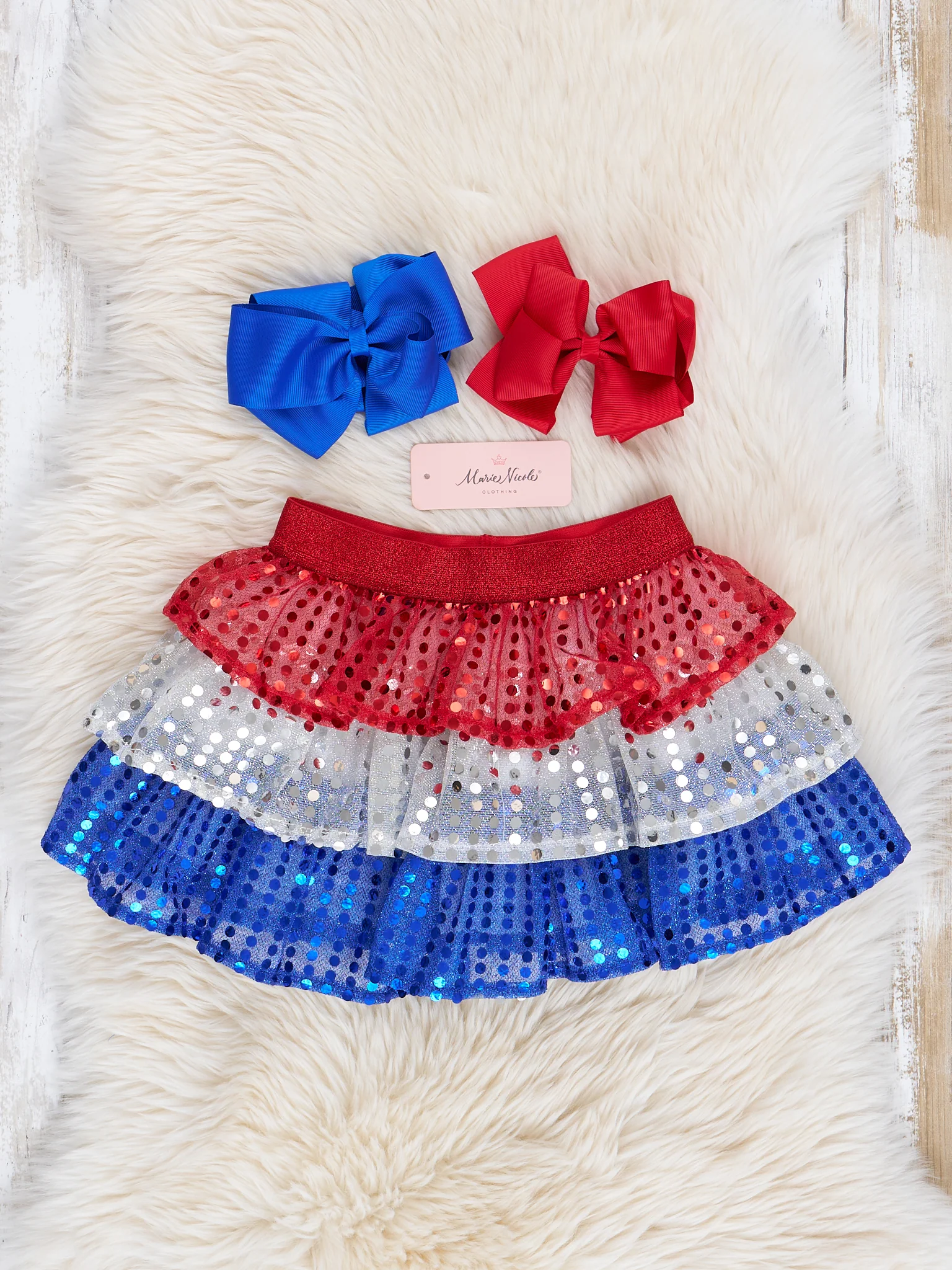 "Little Miss USA" Outfit w/ Tiered Sequin Skirt - Image 2