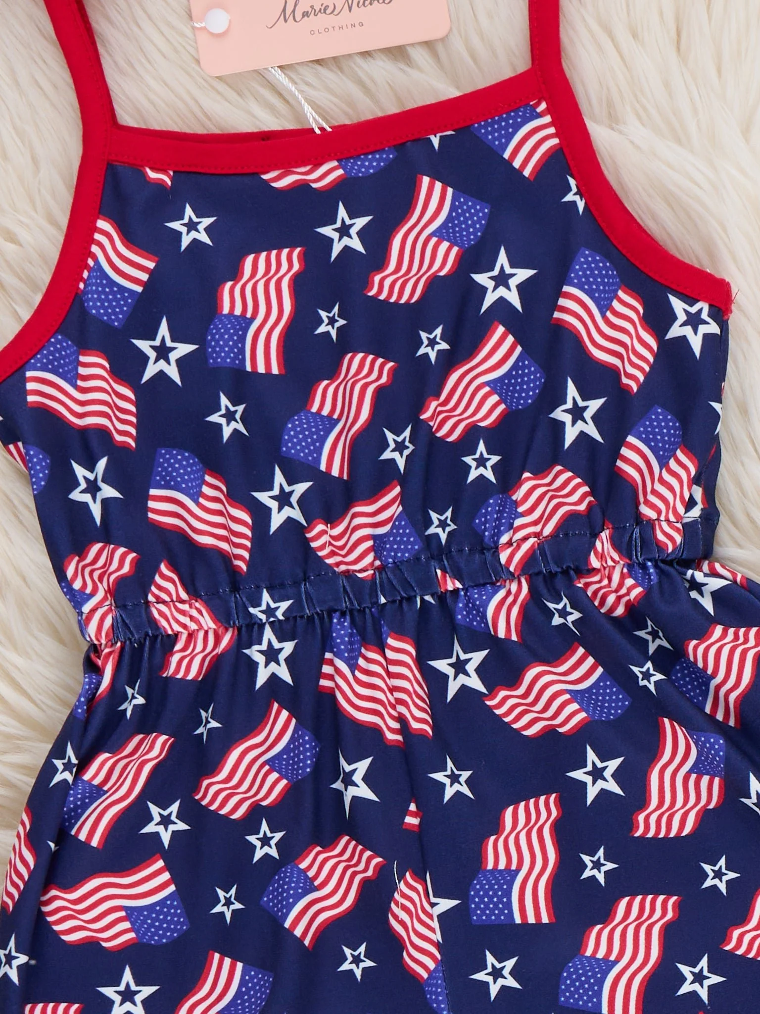 Little Patriot Flag Ruffle Jumpsuit - Image 3
