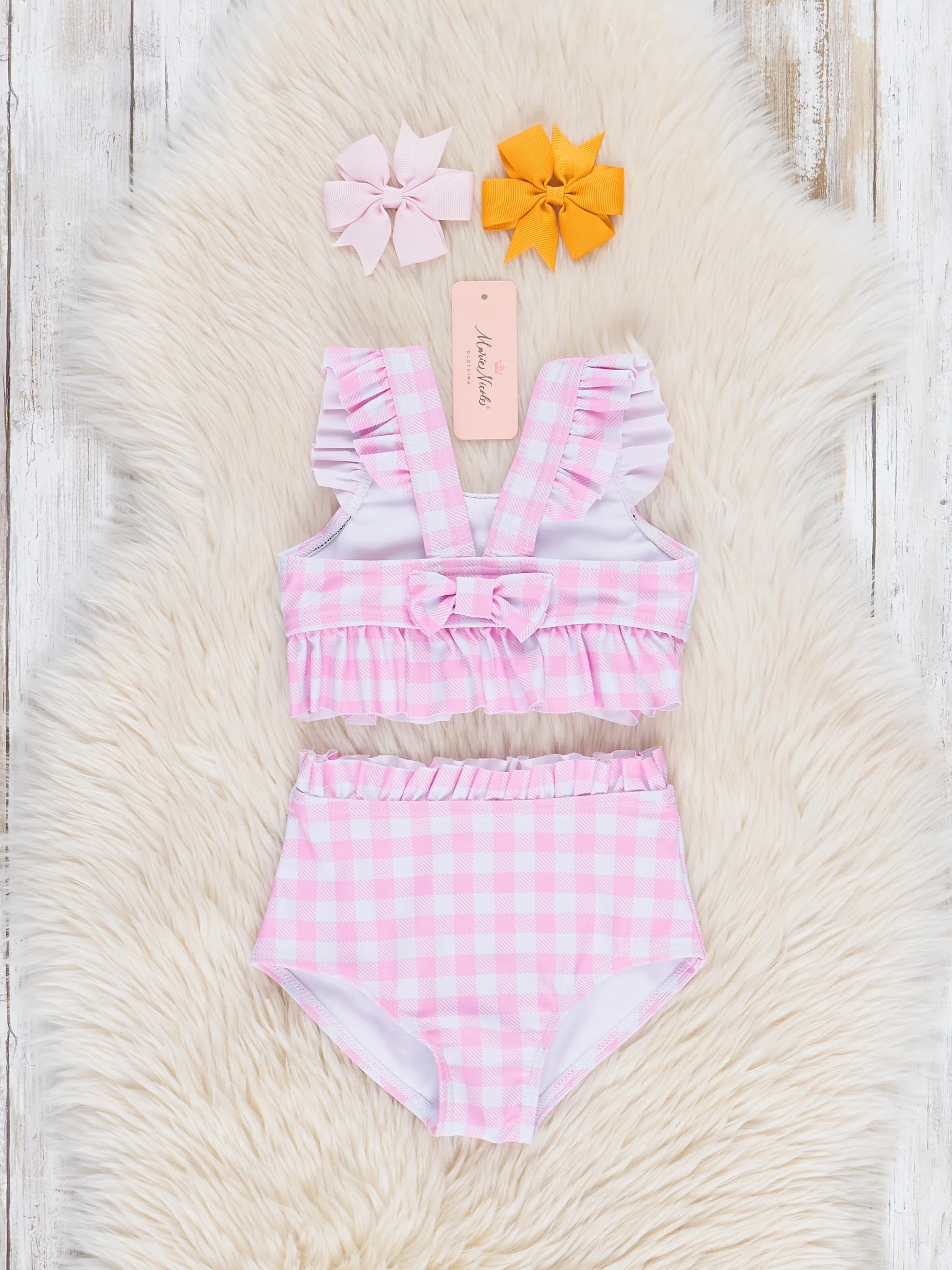 Little Rainbows Gingham Swimsuit - Image 2