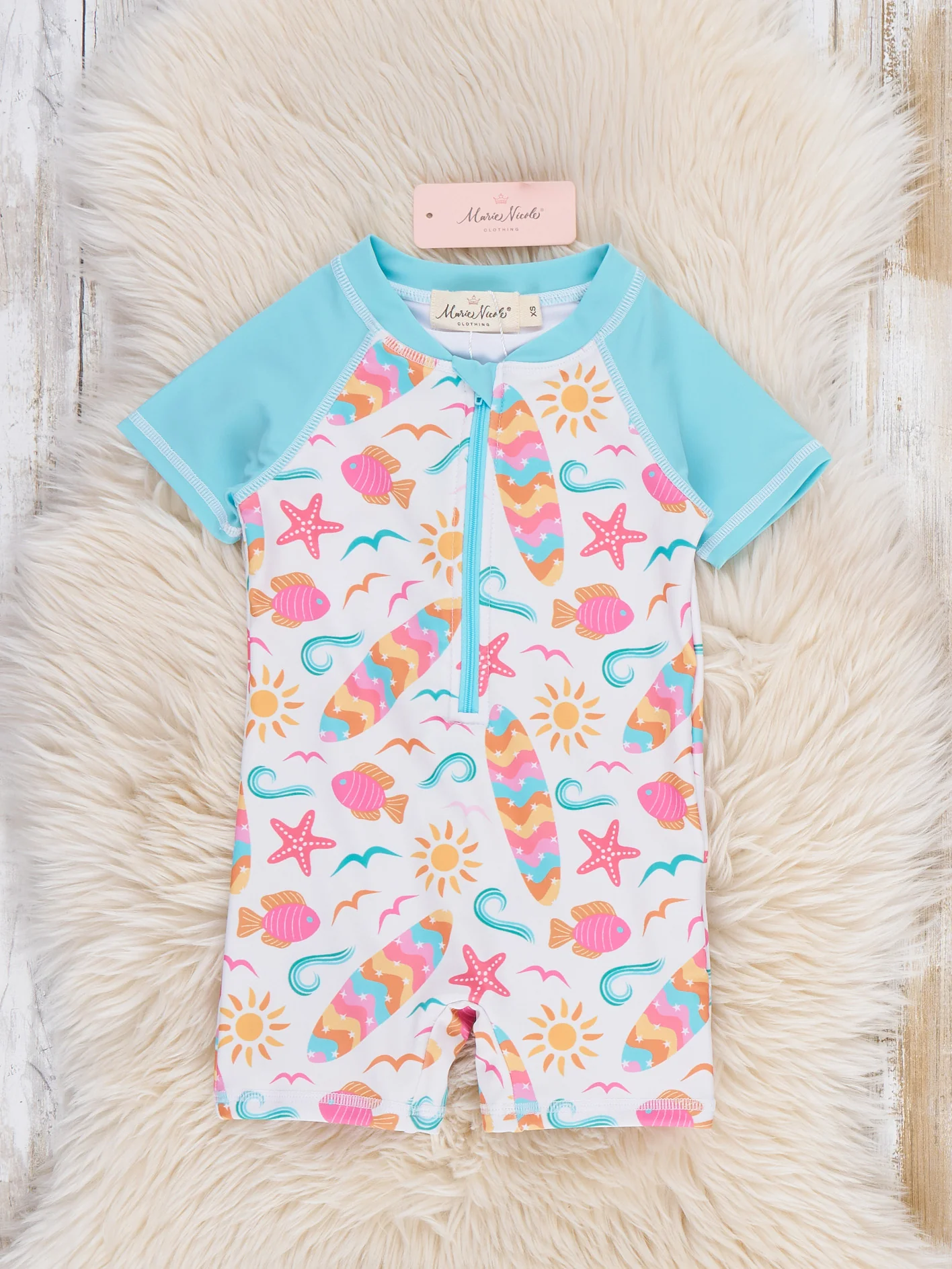 Little Wave Rider Zipper Rashguard - Image 2