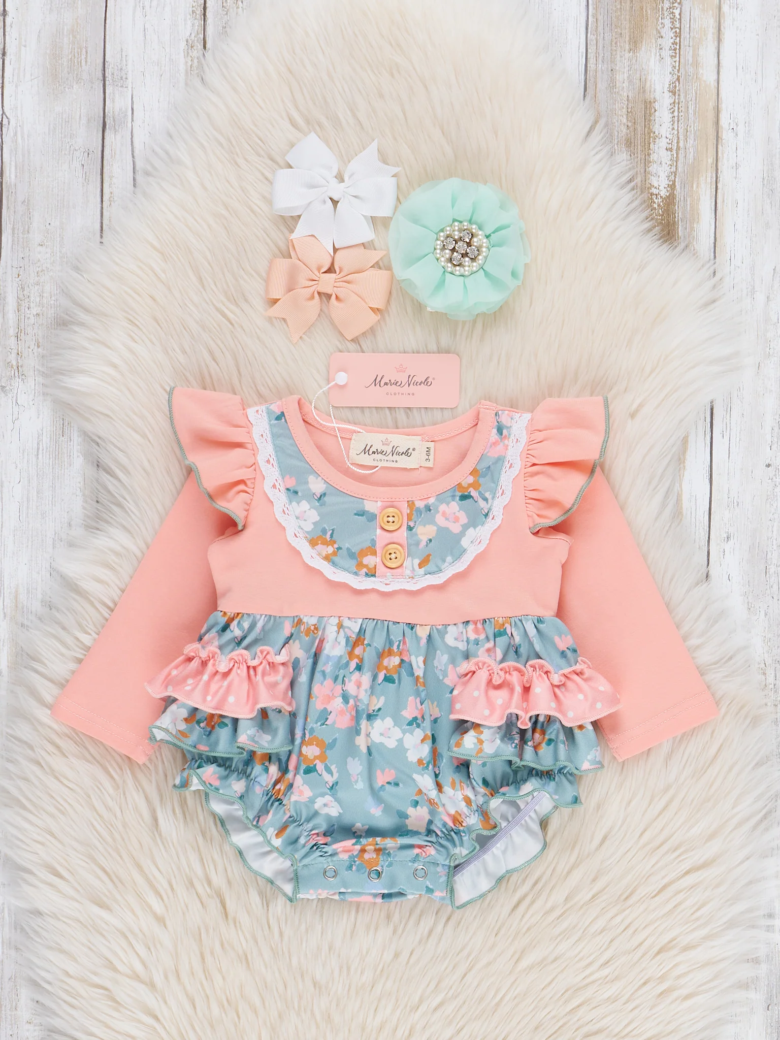 Little Wildflower Ruffle Bubble Romper