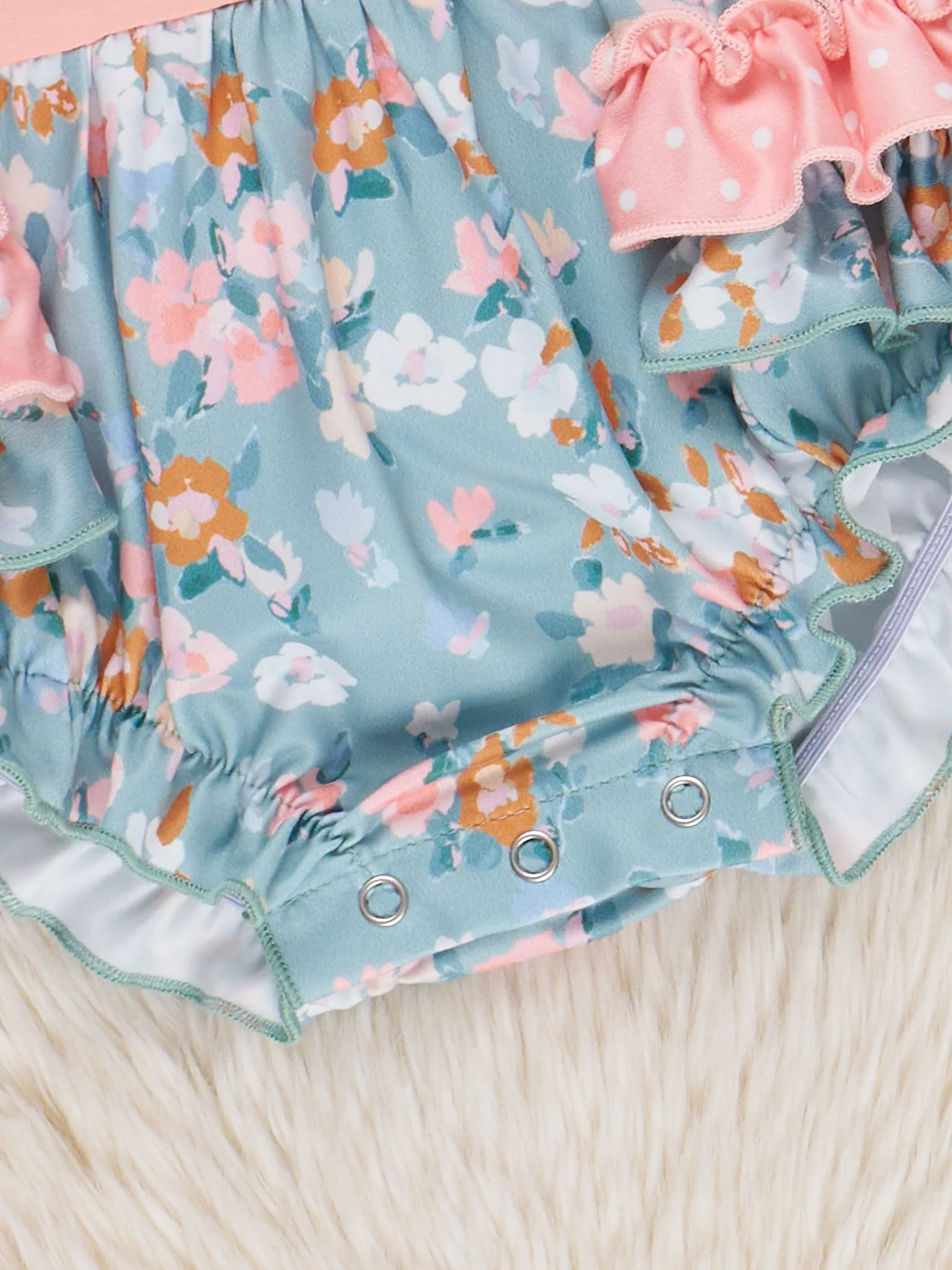 Little Wildflower Ruffle Bubble Romper - Image 2