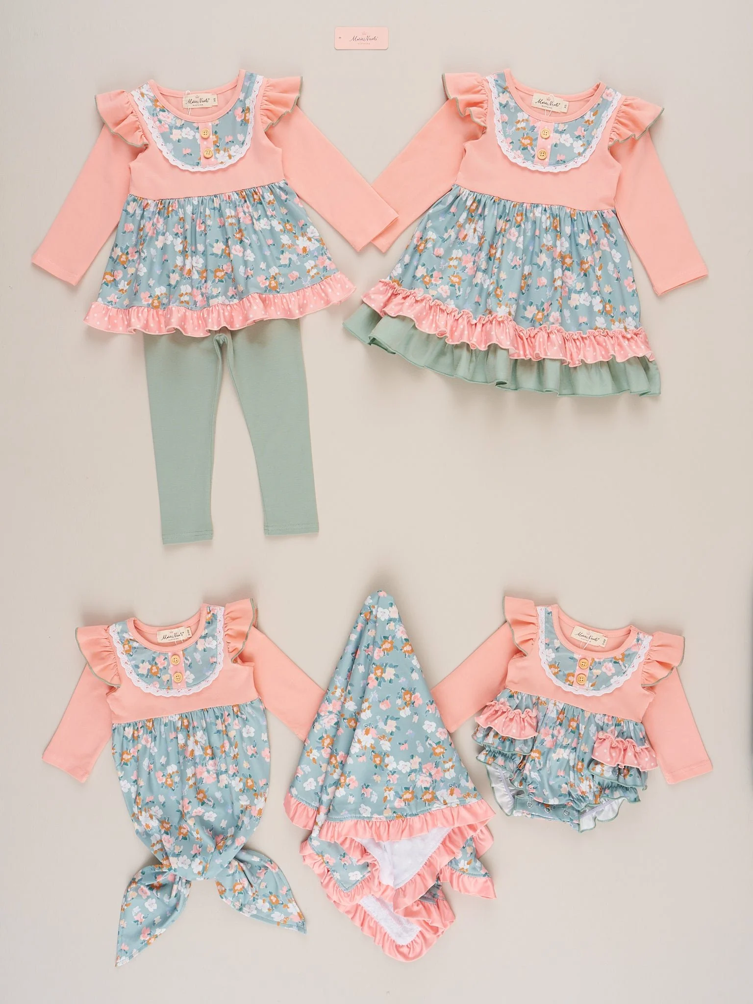 Little Wildflower Ruffle Bubble Romper - Image 3