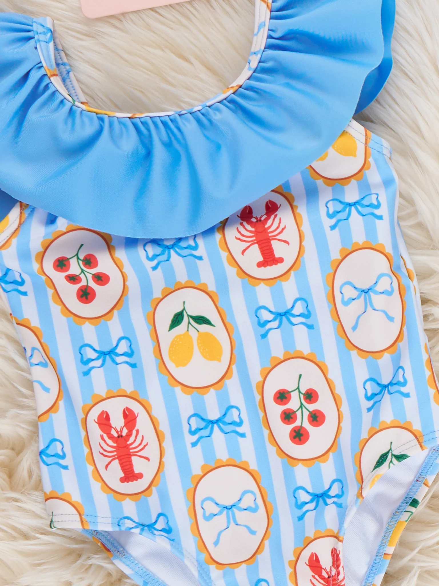 Lobster Lemon Bow Ruffle Swimsuit - Image 4