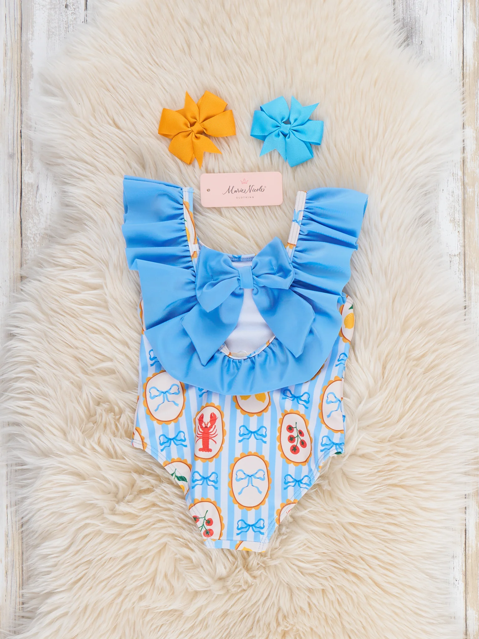 Lobster Lemon Bow Ruffle Swimsuit - Image 5