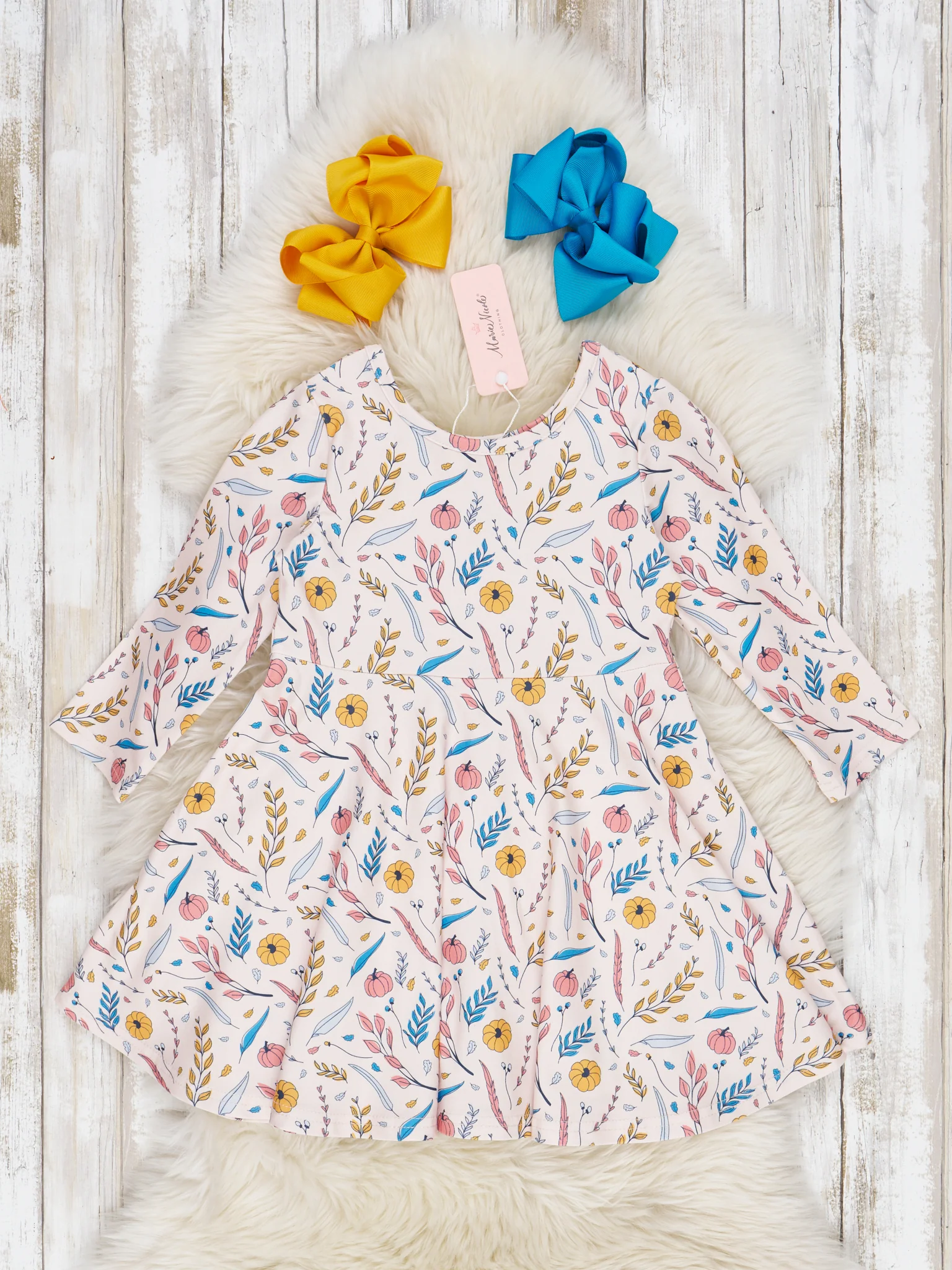 Long Sleeve Autumn Florals Dresses - Image 3
