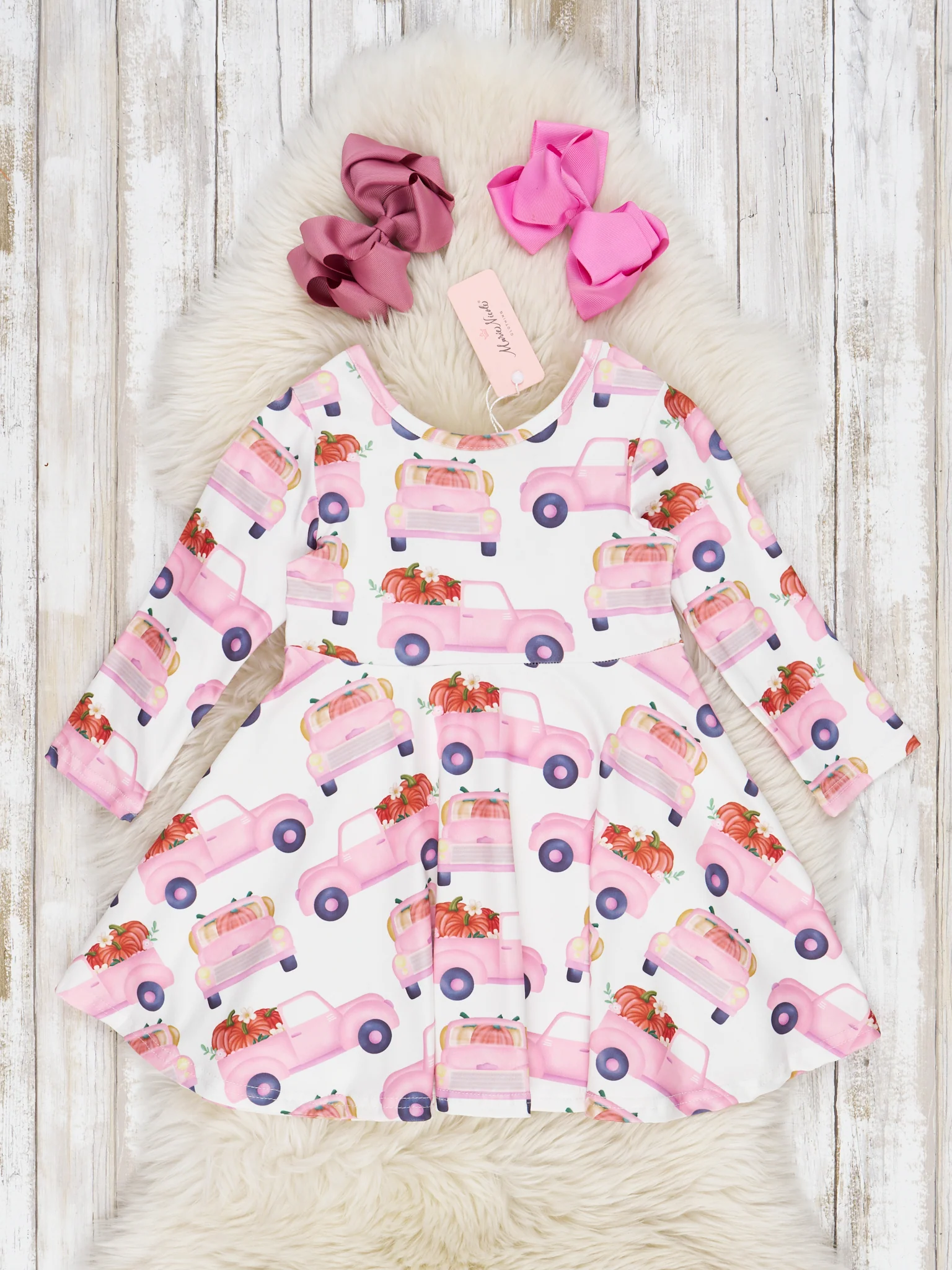 Long Sleeve Harvest Pumpkin Swing Dress - Image 4