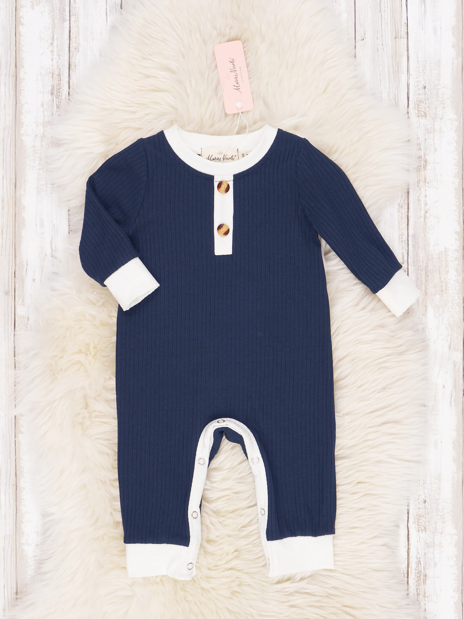 Long Sleeve Fall Ribbed Romper - Image 5