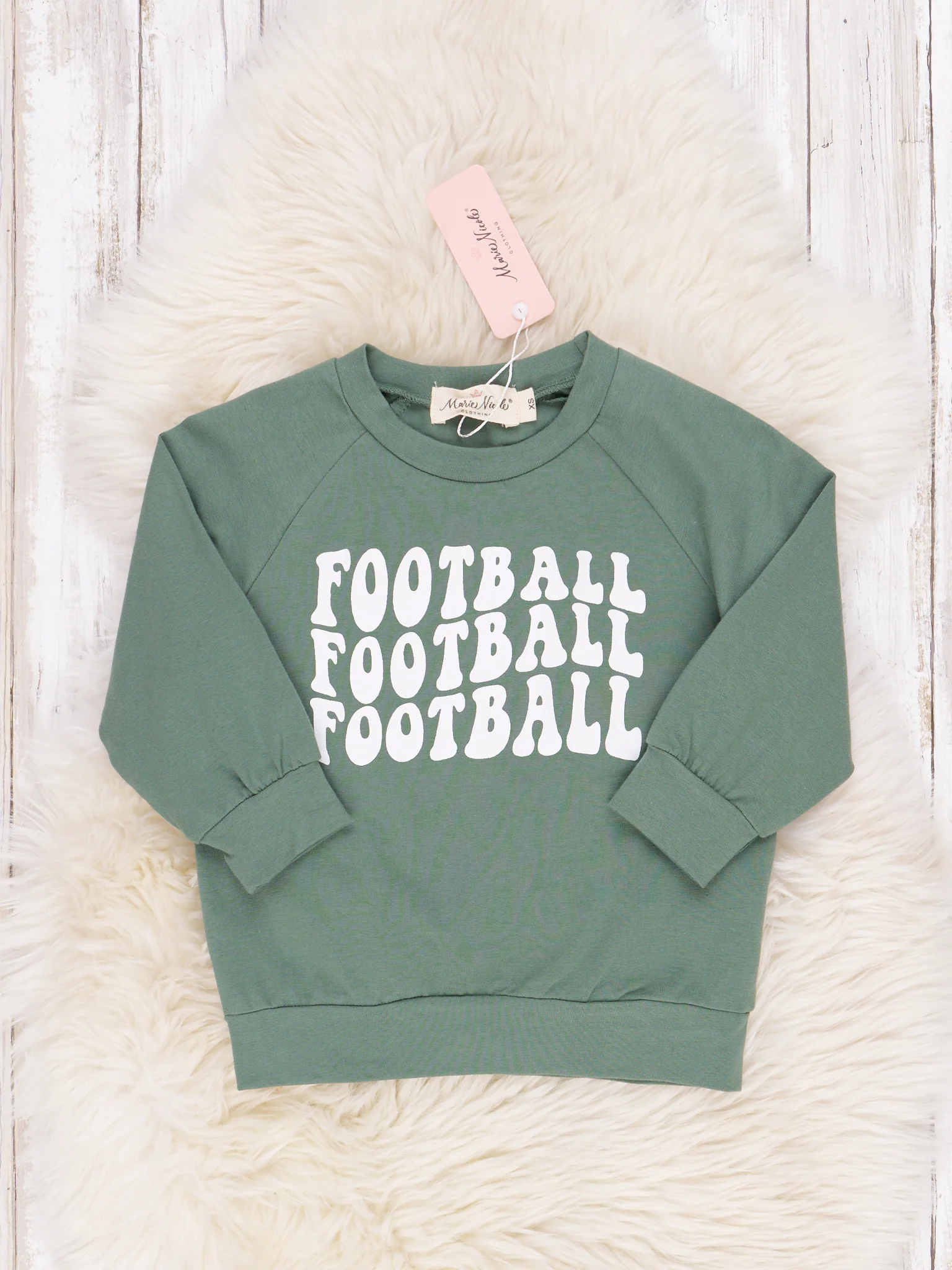 Longsleeve Olive Football Crewneck - Image 2