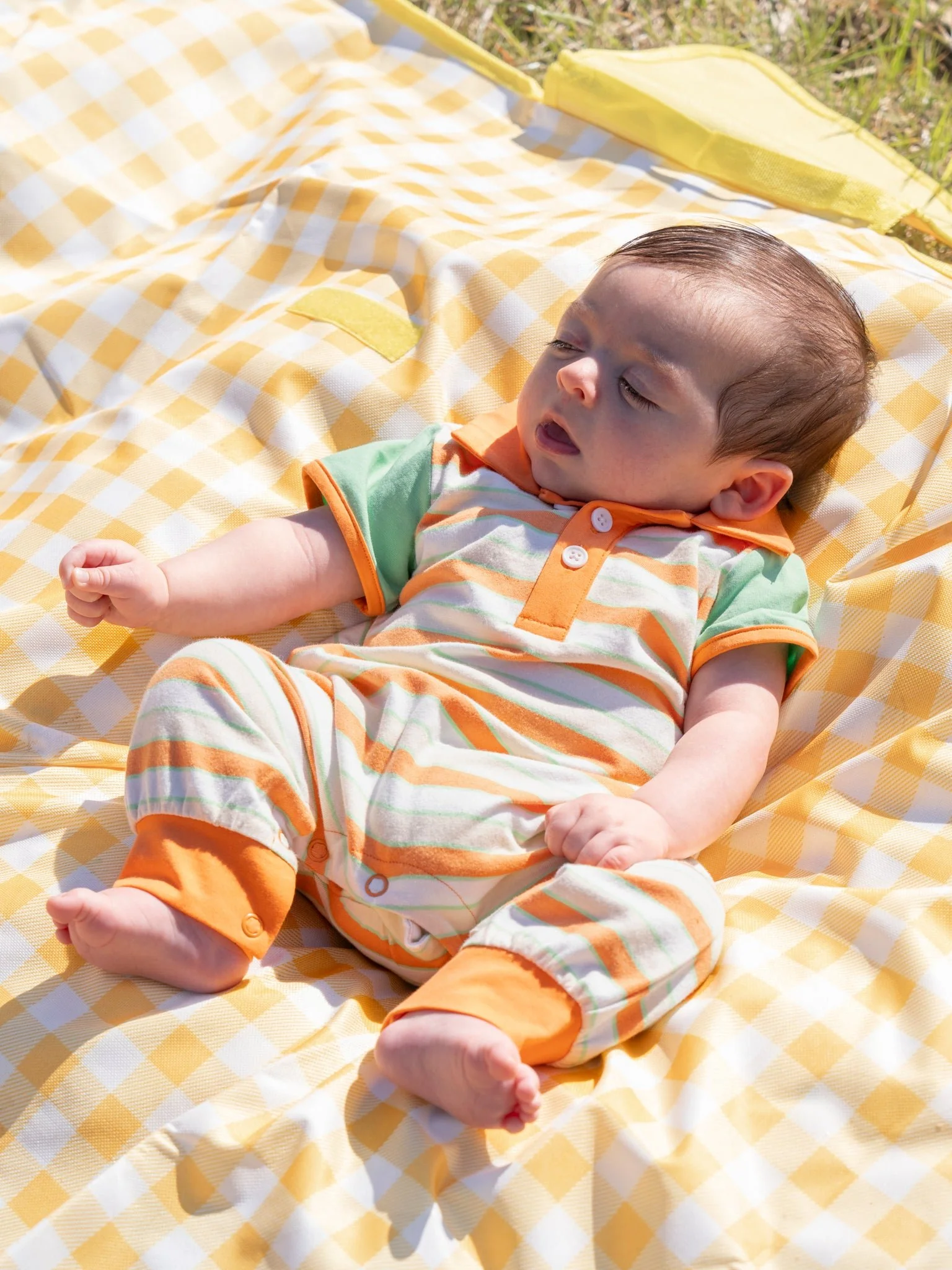 Lottie Dots Striped Polo Romper - Image 4