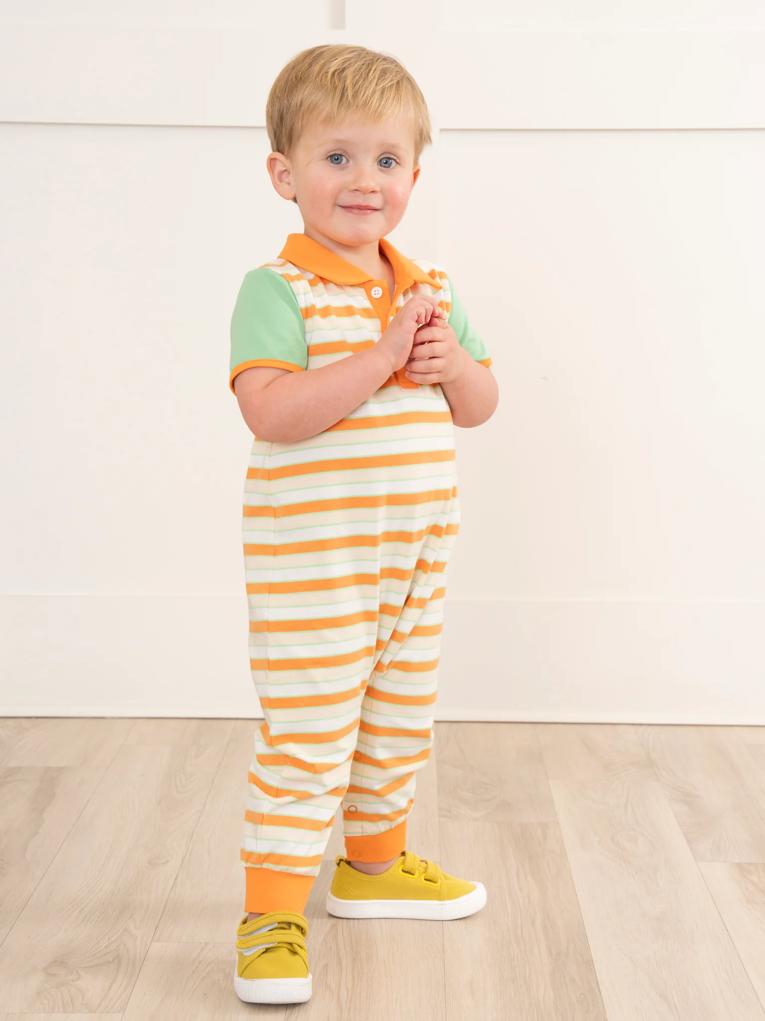 Lottie Dots Striped Polo Romper - Image 5